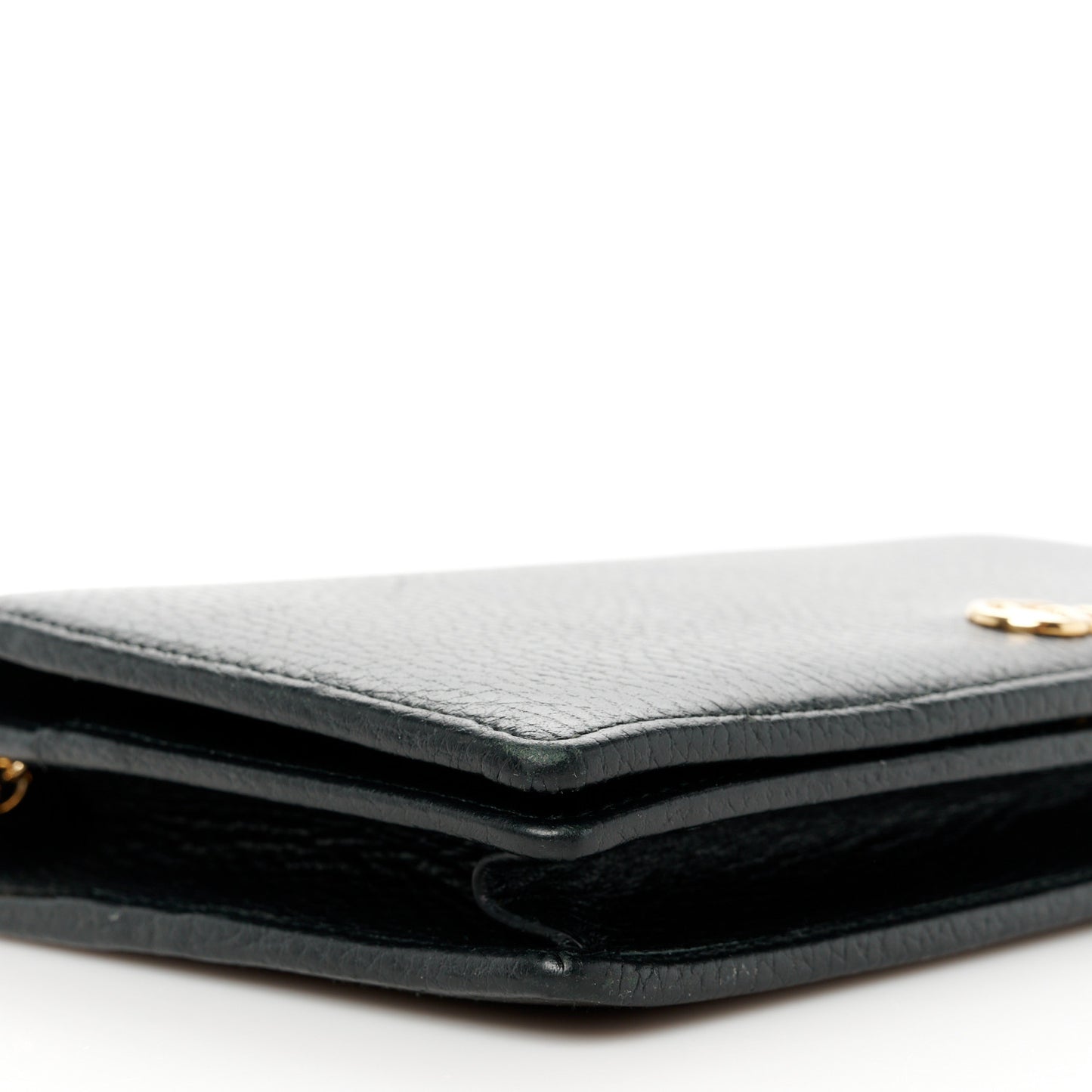 Calfskin Mini GG Marmont Chain Wallet Black