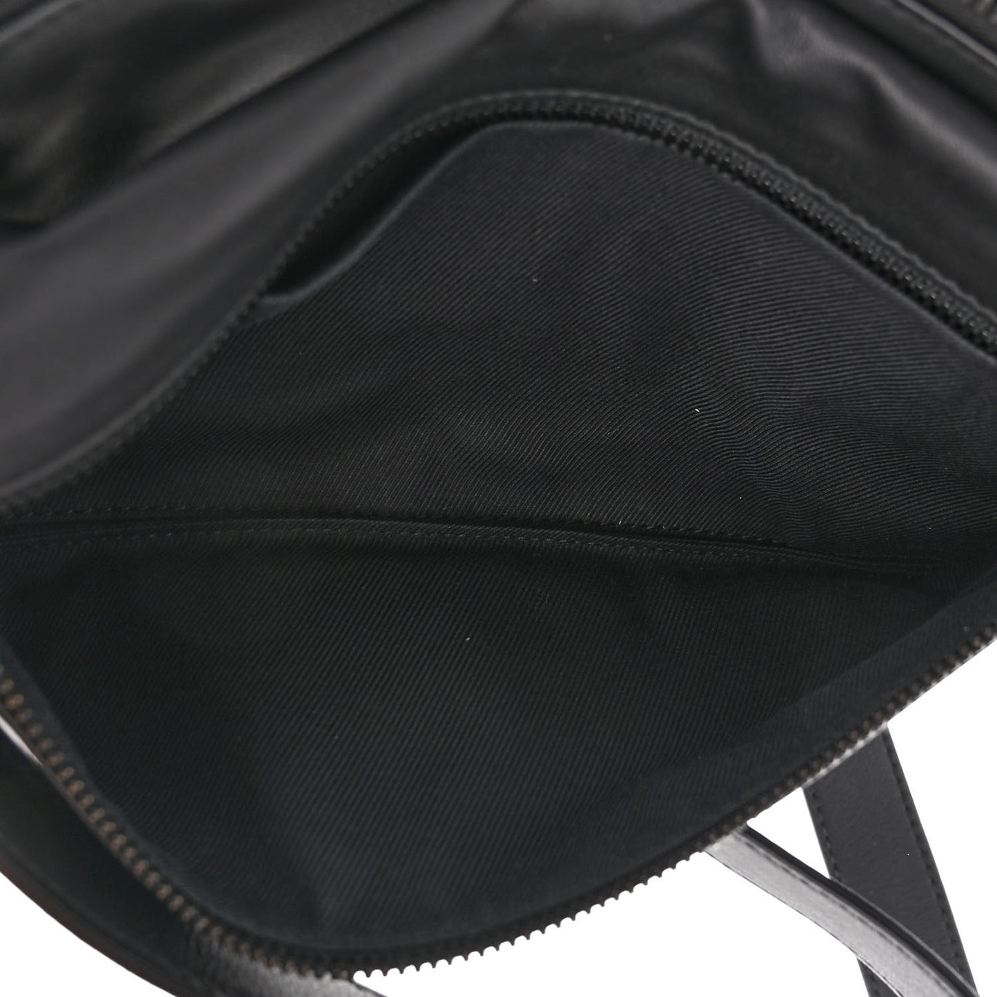 Nappa Fluid Triple Zip Messenger Bag Black