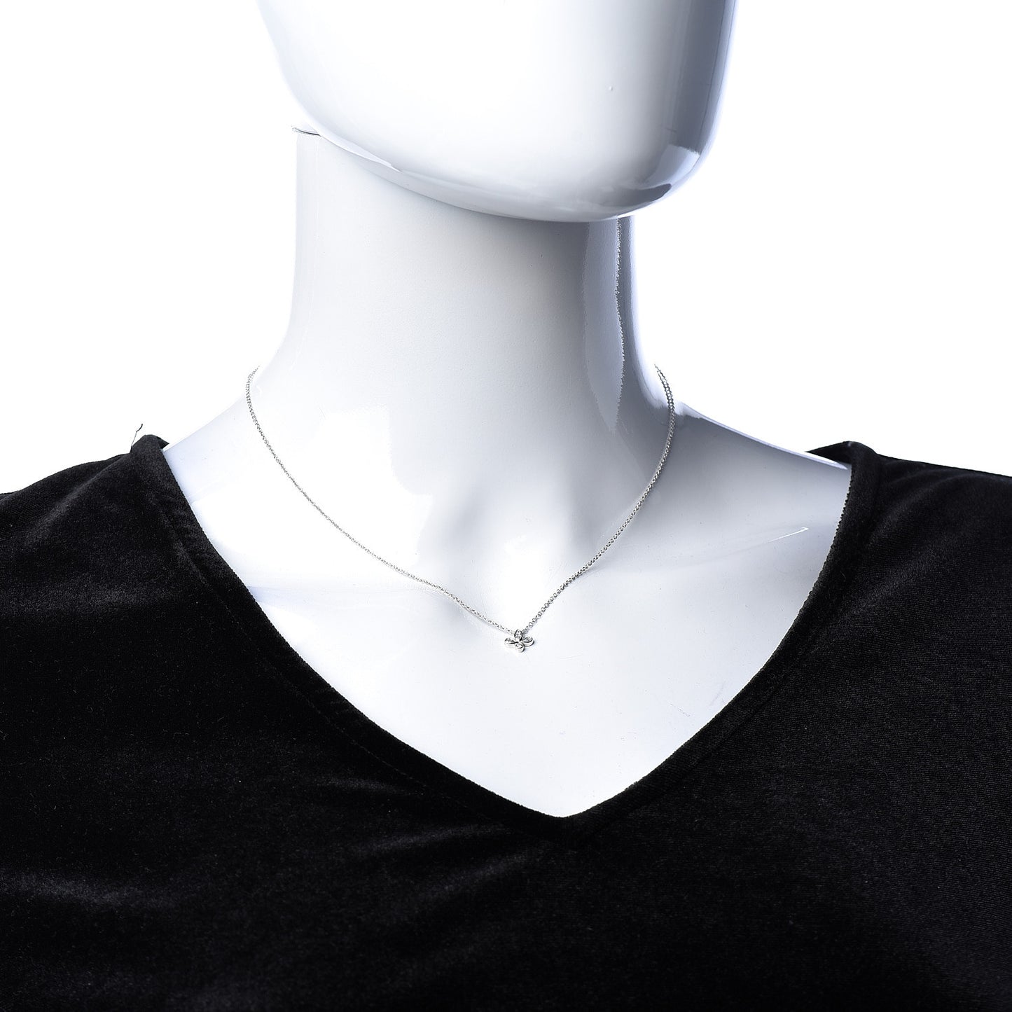 Platinum Diamond Fleur de Lis Pendant Necklace