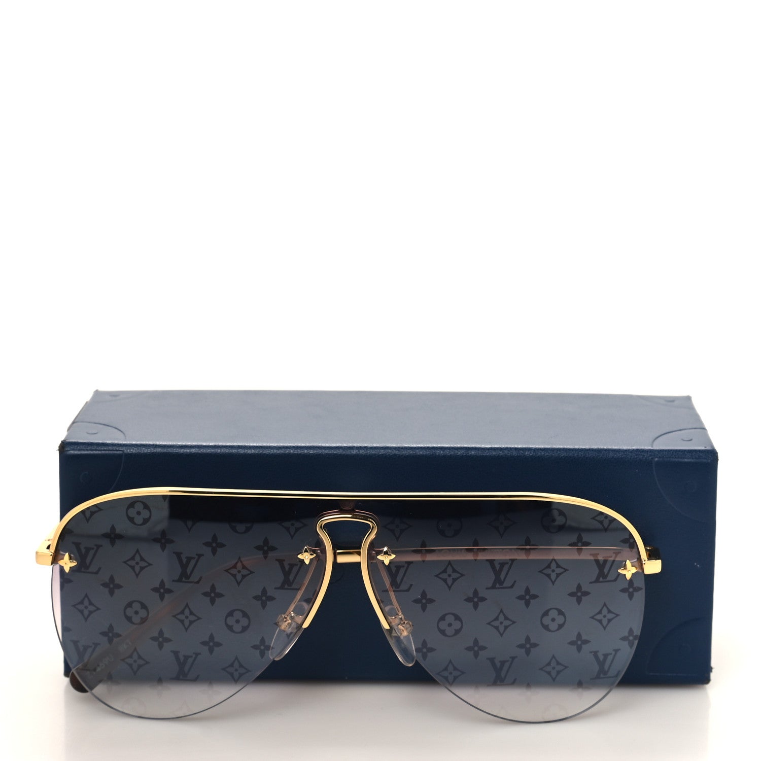 Louis Vuitton LOUIS VUITTON Grease Mask Sunglasses Z1470U Gold 9 of 9