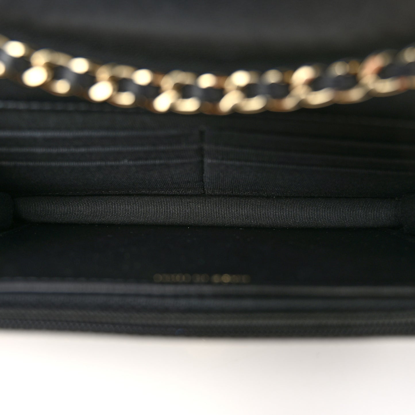 Lambskin Quilted Trendy CC Wallet On Chain WOC Black