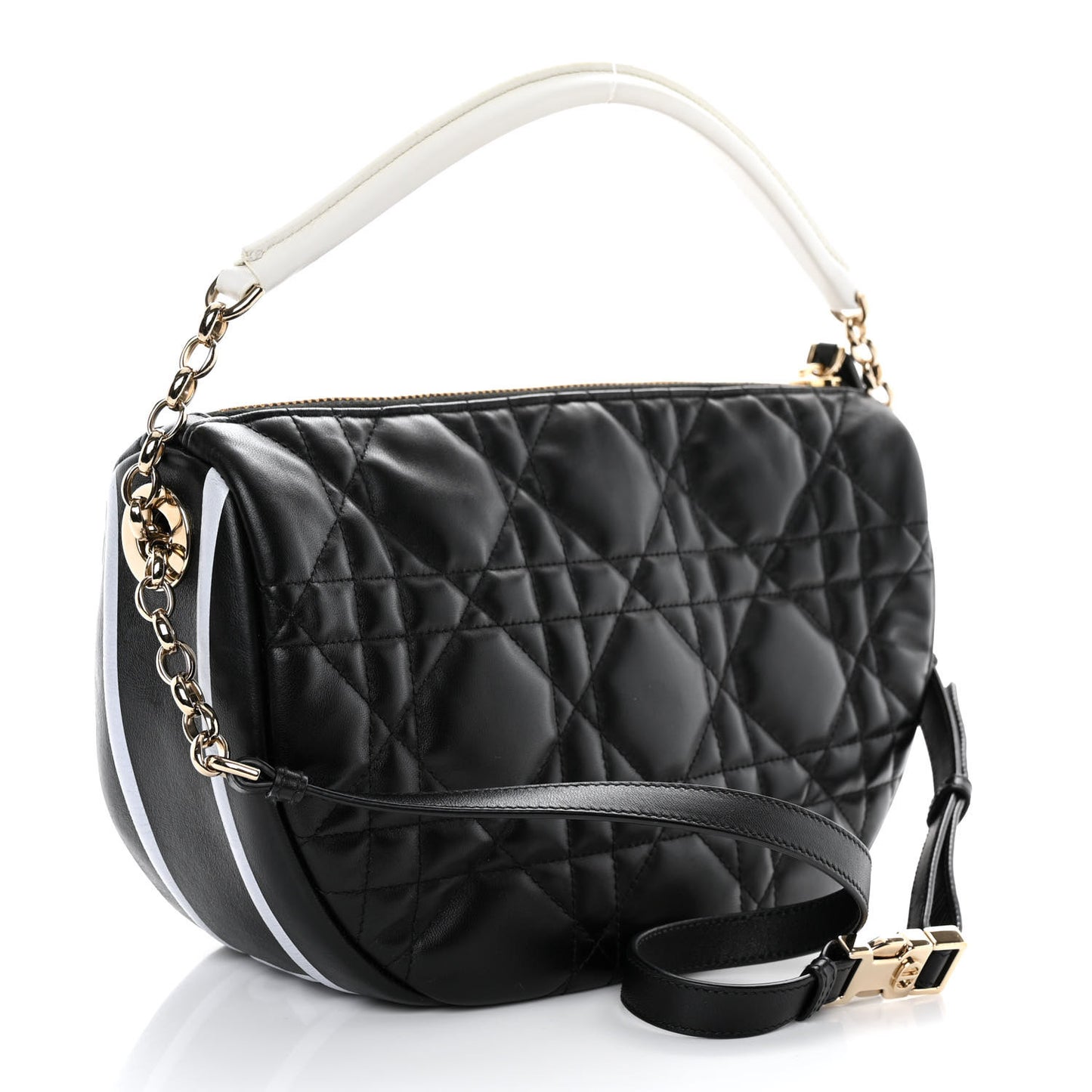 Lambskin Cannage Medium Dior Vibe Hobo Bag Black