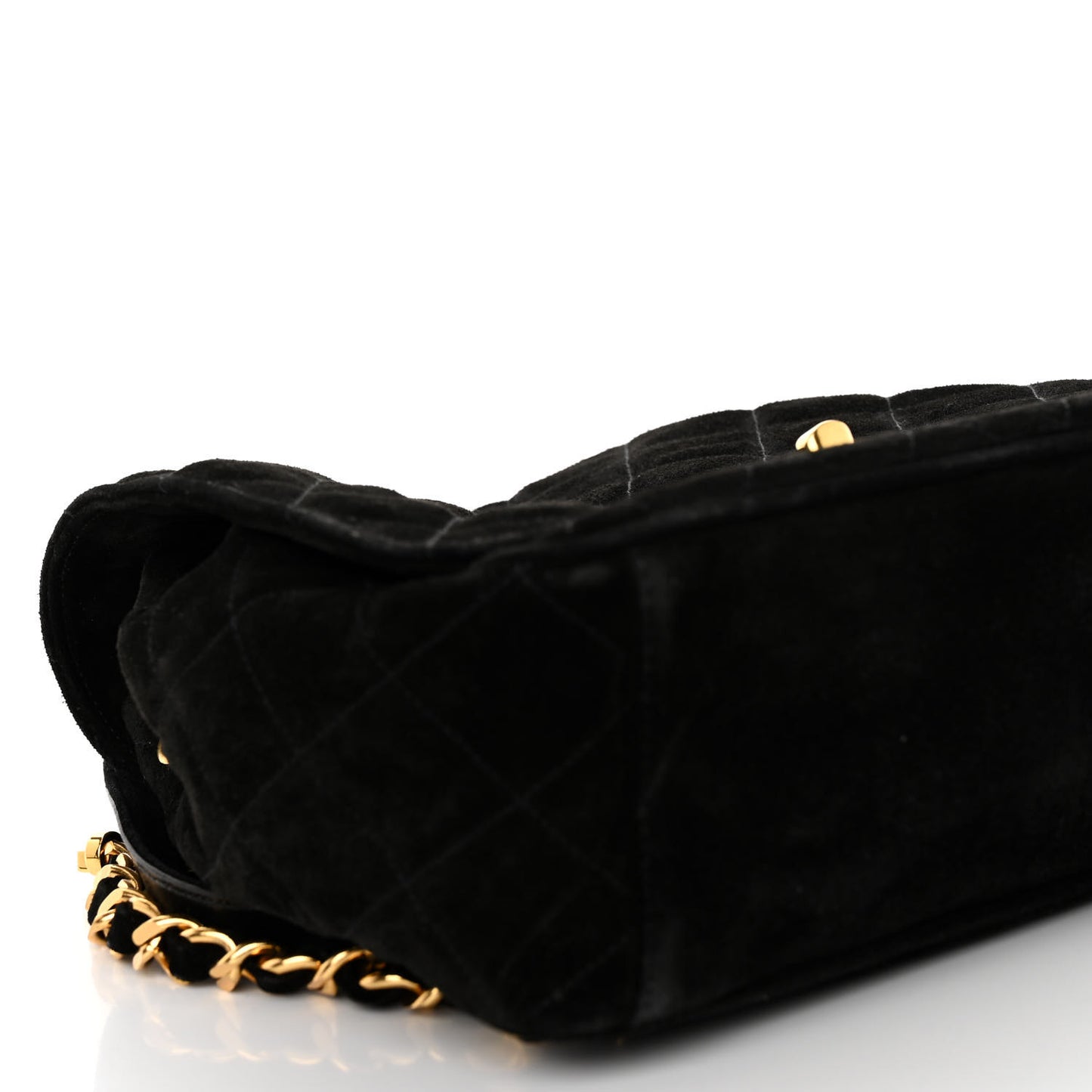 Suede Quilted CC Drawstring Backpack Black