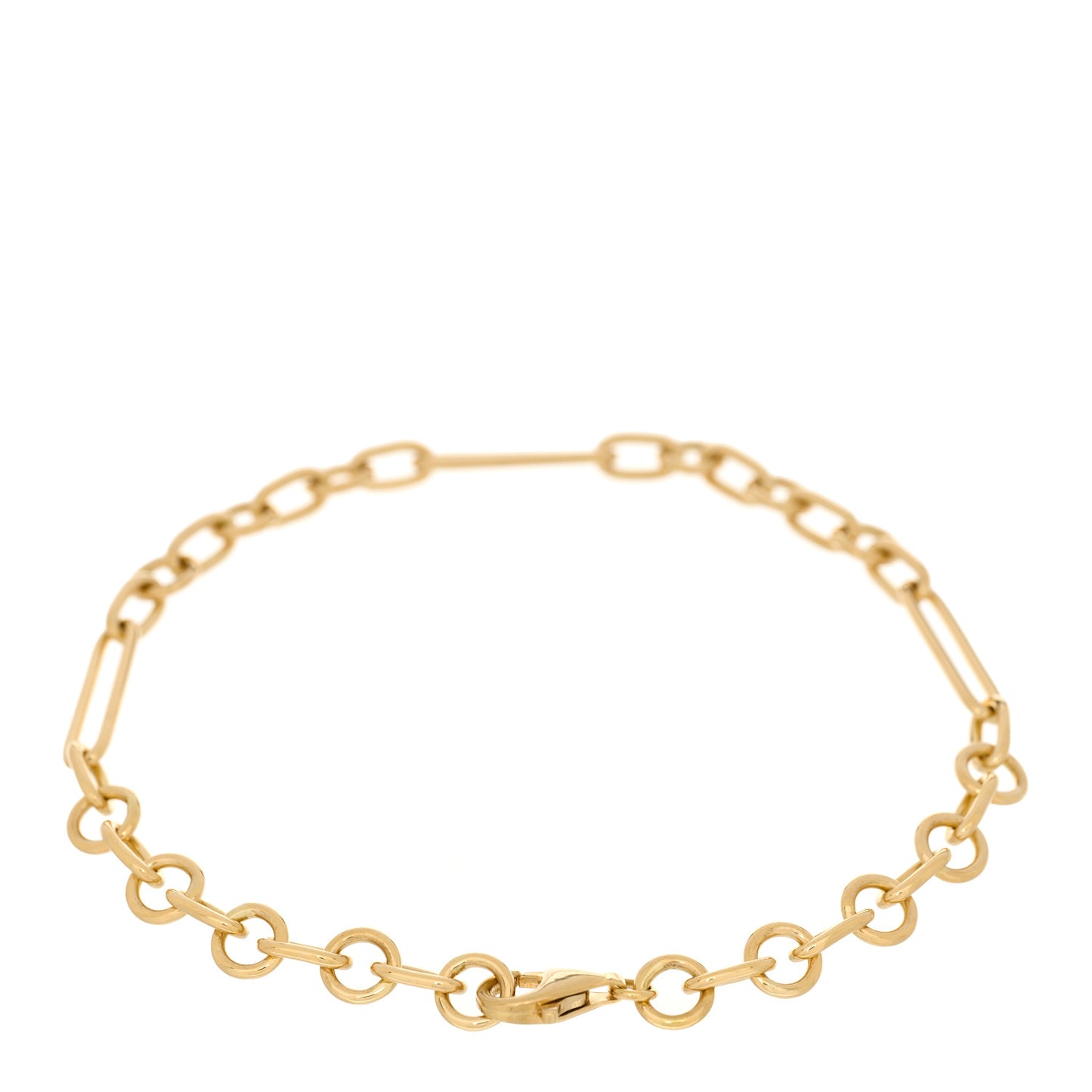 18K Yellow Gold Small Mixed Clip Bracelet
