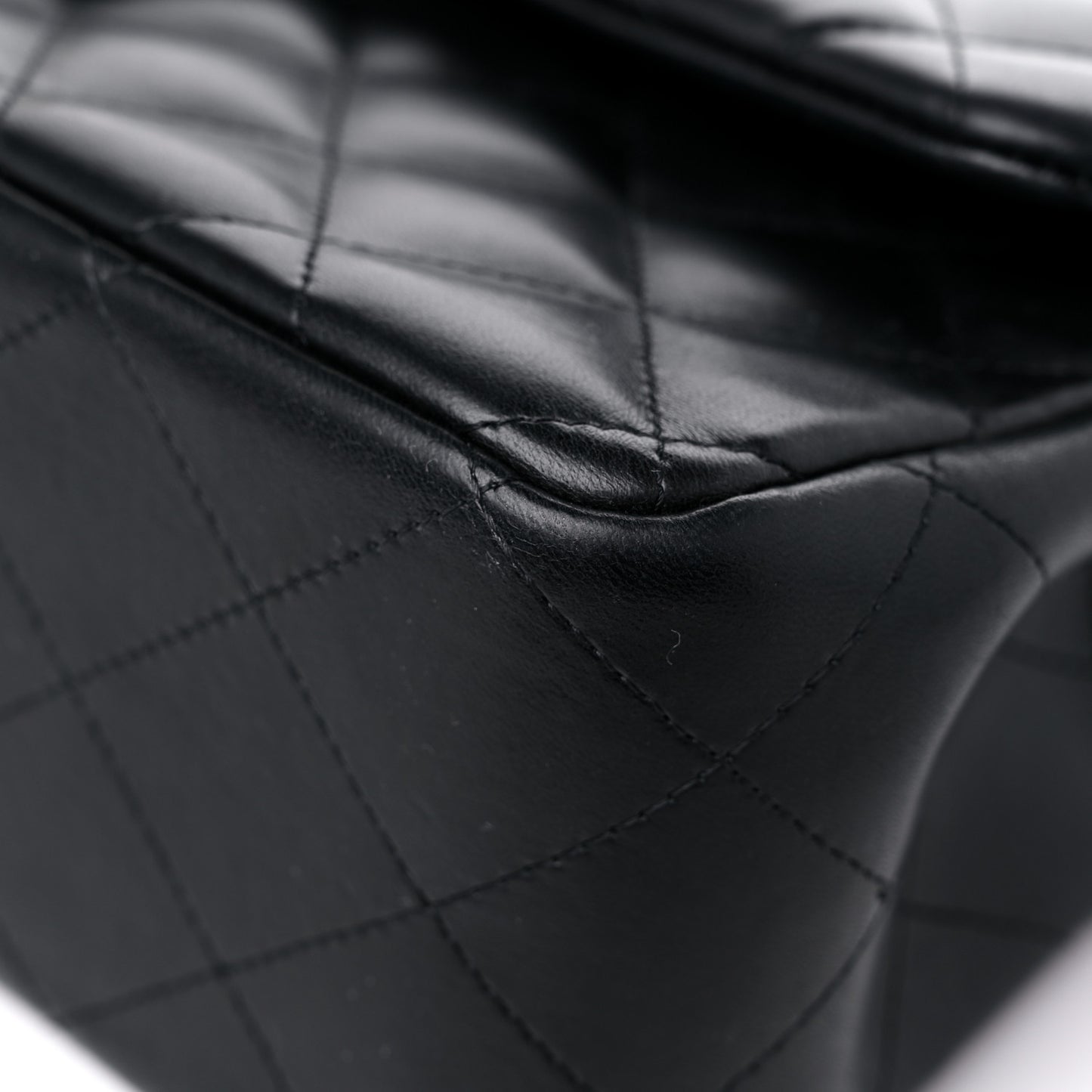 Lambskin Quilted Jumbo Double Flap Black