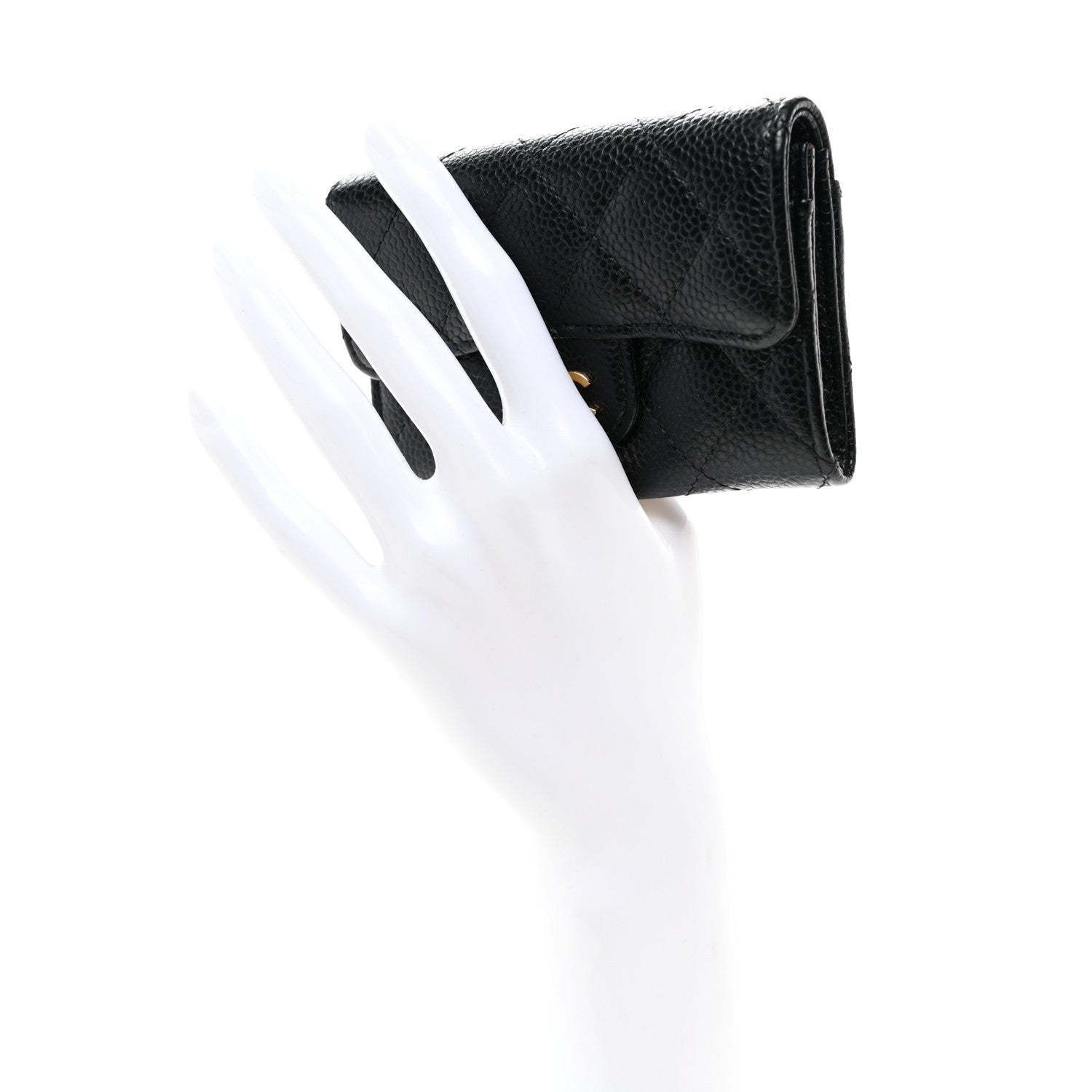 Chanel Caviar Quilted Flap Card Holder Wallet Black 2 of 9
