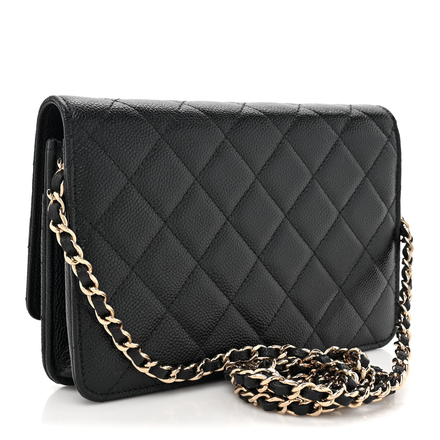Caviar Quilted Multi Chain Wallet On Chain WOC Black