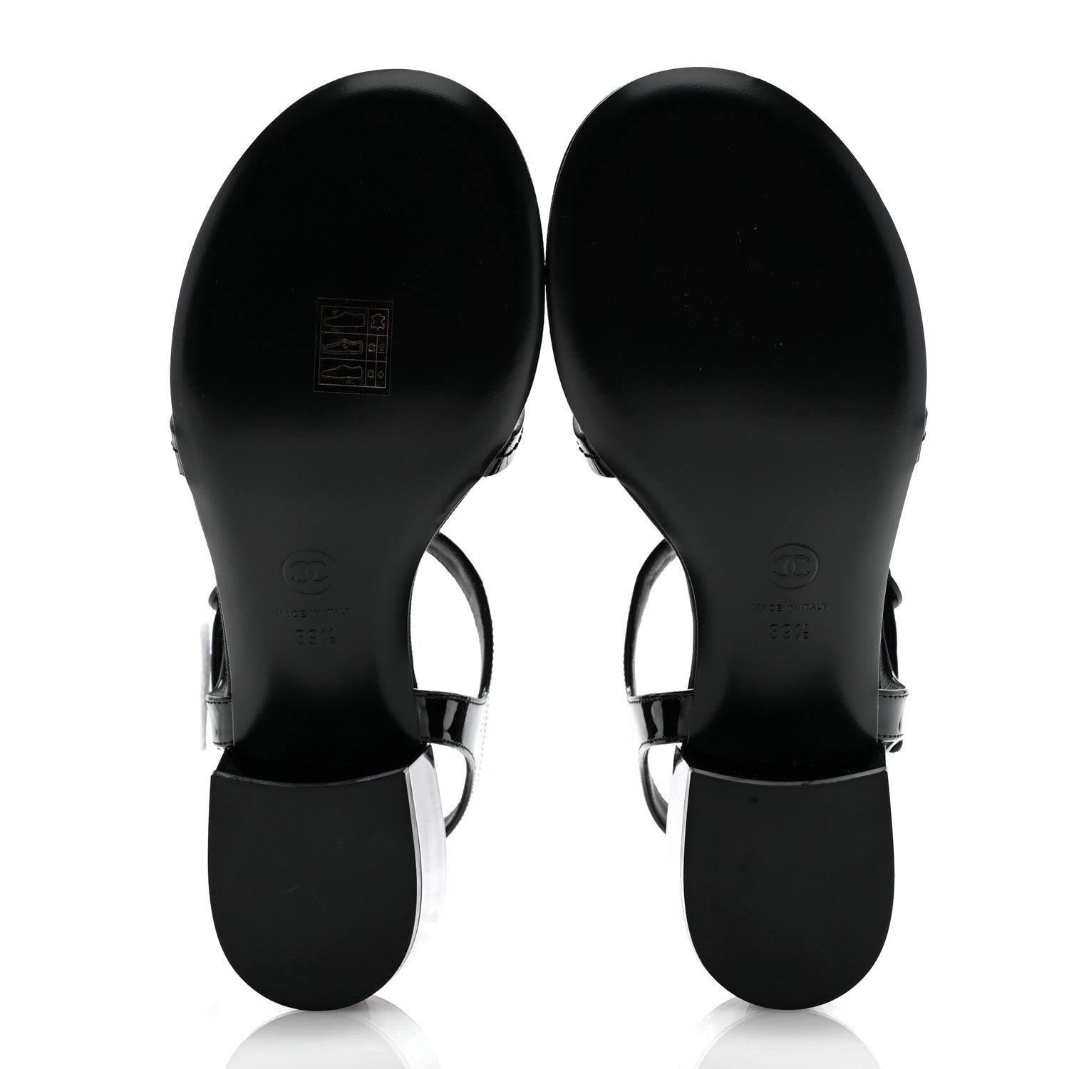 Chanel Patent CC Logo Thong Sandals 39.5 Black 6 of 10