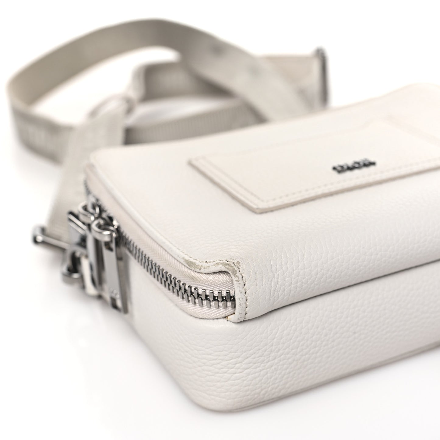 HOMME Grained Calfskin Playful Messenger Bag White