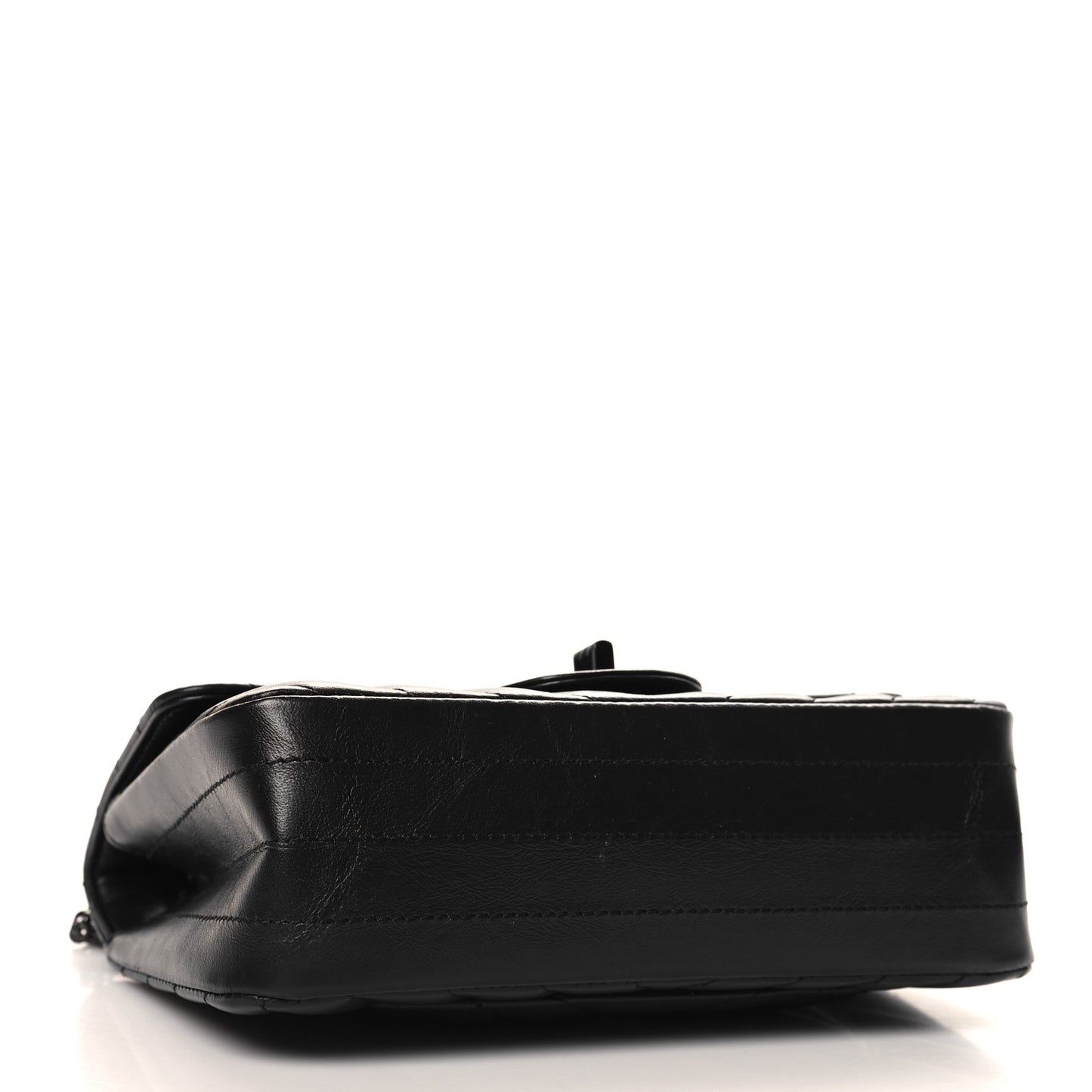 Aged Calfskin Chevron Quilted 2.55 Reissue Mini Flap So Black