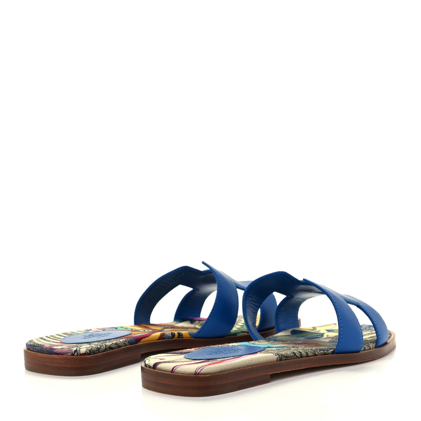 Calfskin Oran Sandals 36.5 Bleu Zanzibar