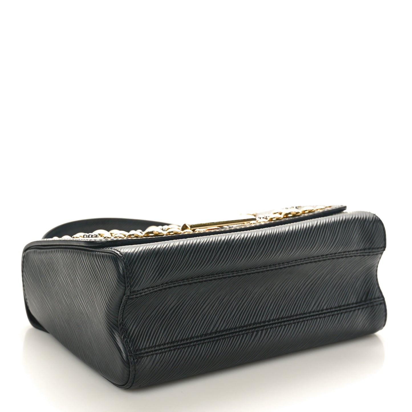 Epi Studded Sol Twist Shoulder Bag MM Black