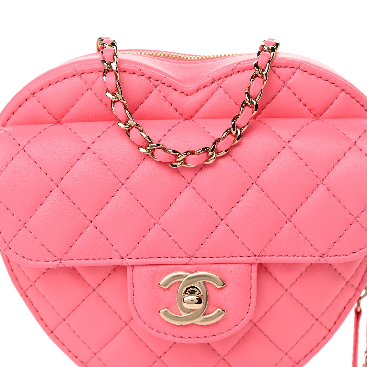 Chanel Lambskin Quilted CC In Love Heart Bag Pink 8 of 11