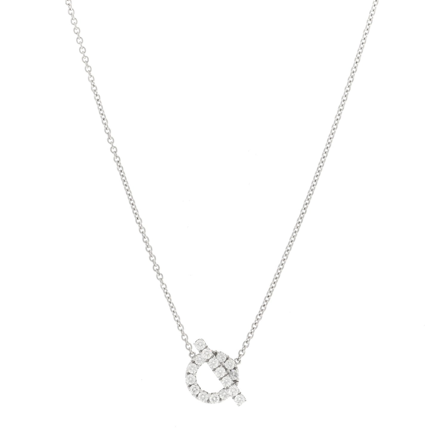 18K White Gold Diamond Finesse Pendant Necklace