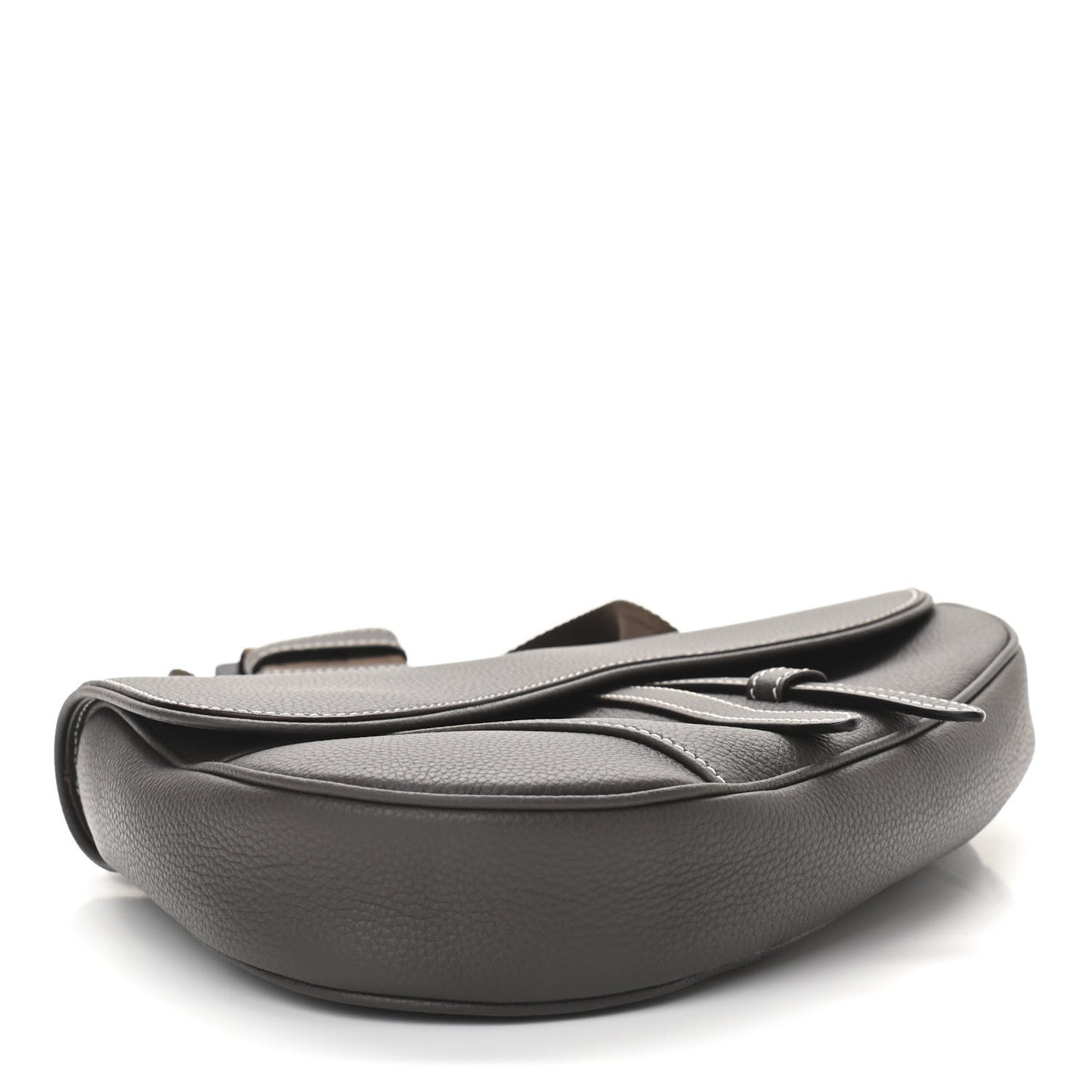 Grained Calfskin Mens Saddle Bag Ebony