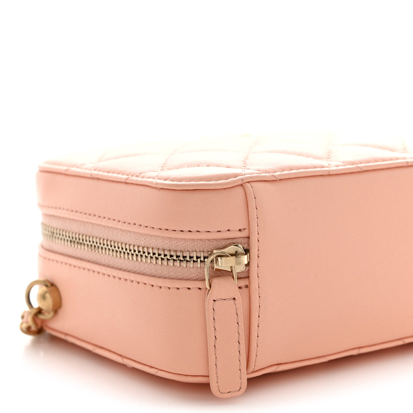 Lambskin Quilted CC Pearl Crush Camera Case Light Pink