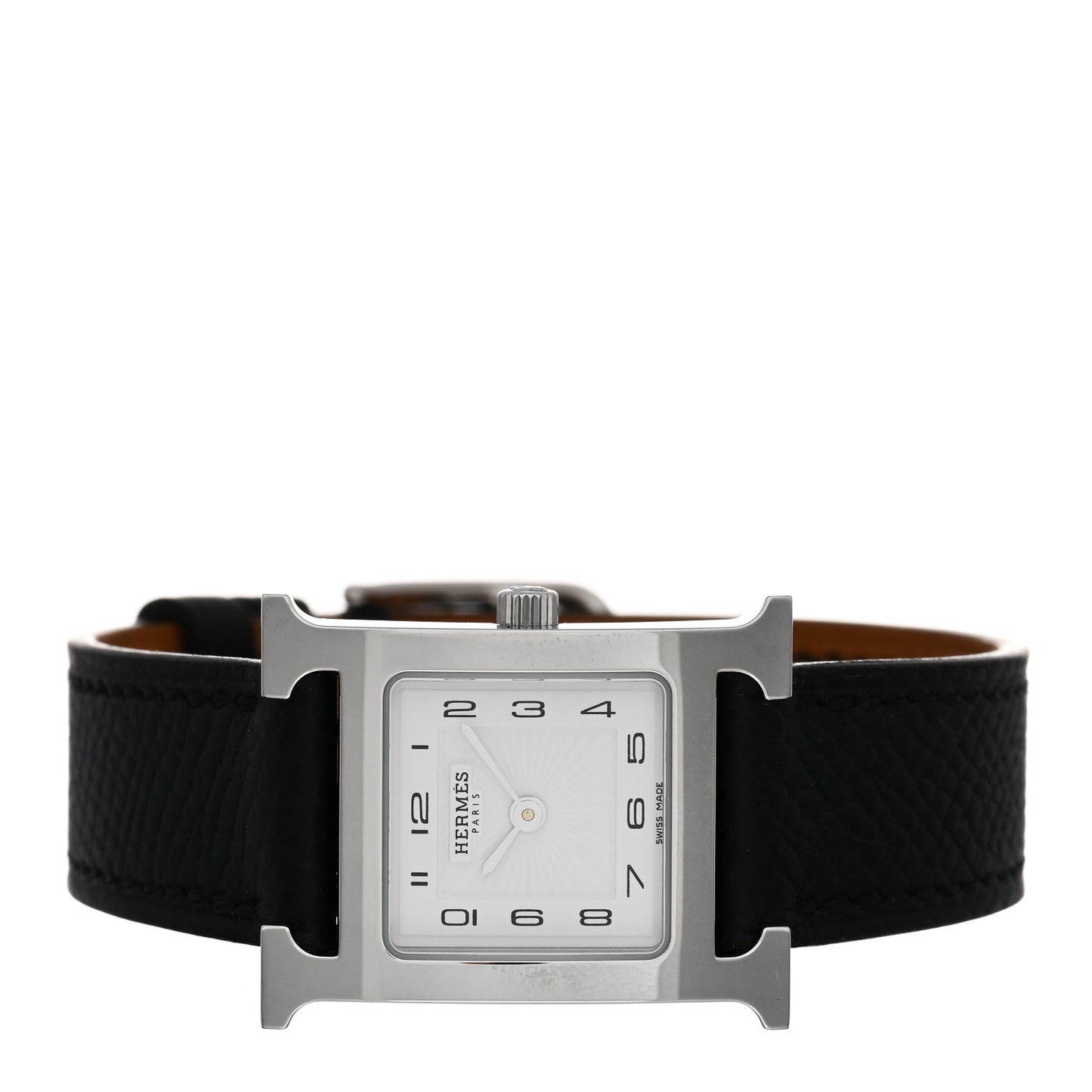 Stainless Steel Epsom 21mm Heure H Hour Quartz Watch Noir