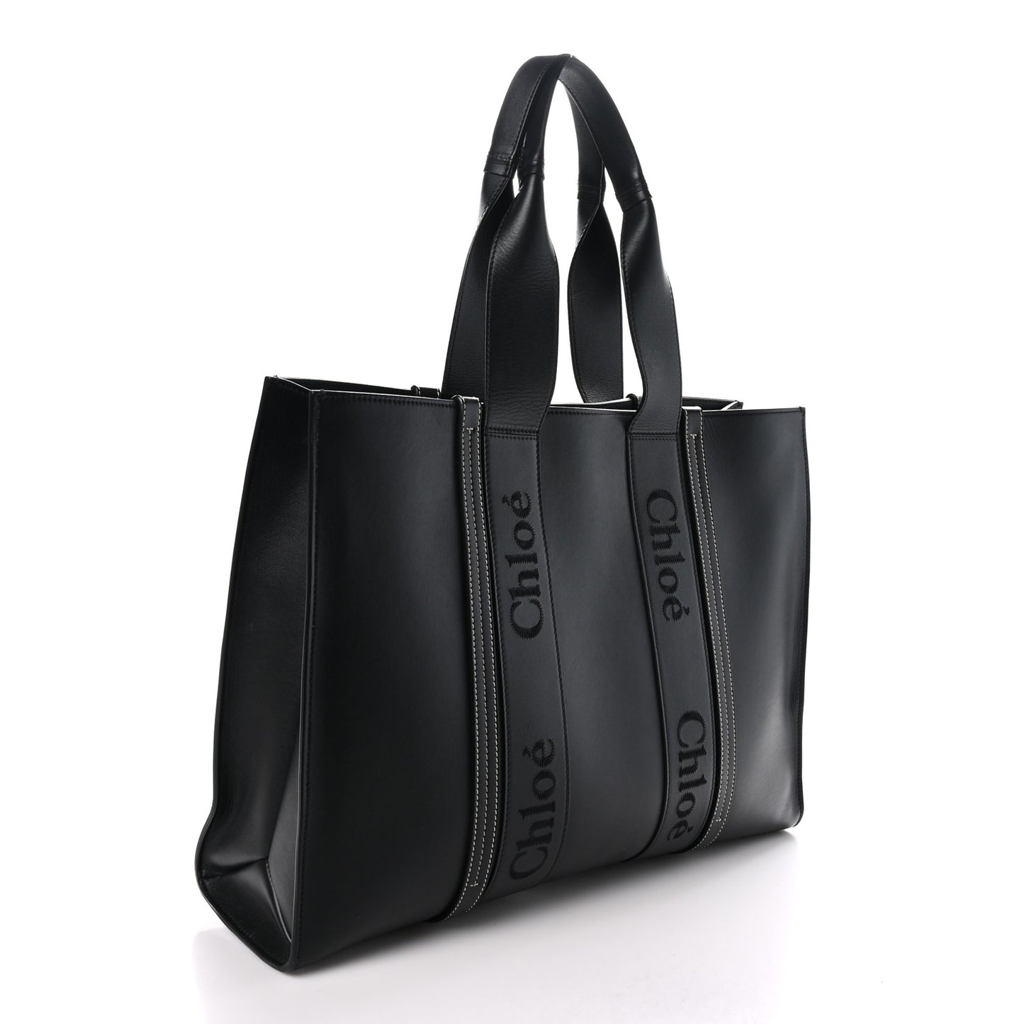 Calfskin Large Woody Tote Black