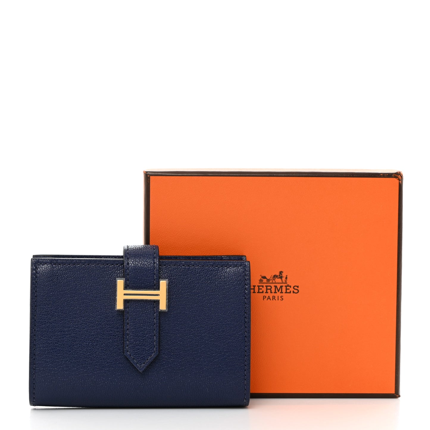 Chevre Mysore Mini Bearn Wallet Bleu Saphir