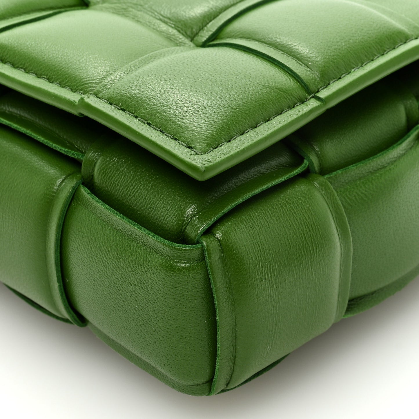 Nappa Maxi Intrecciato Padded Small Cassette Crossbody Bag Avocado