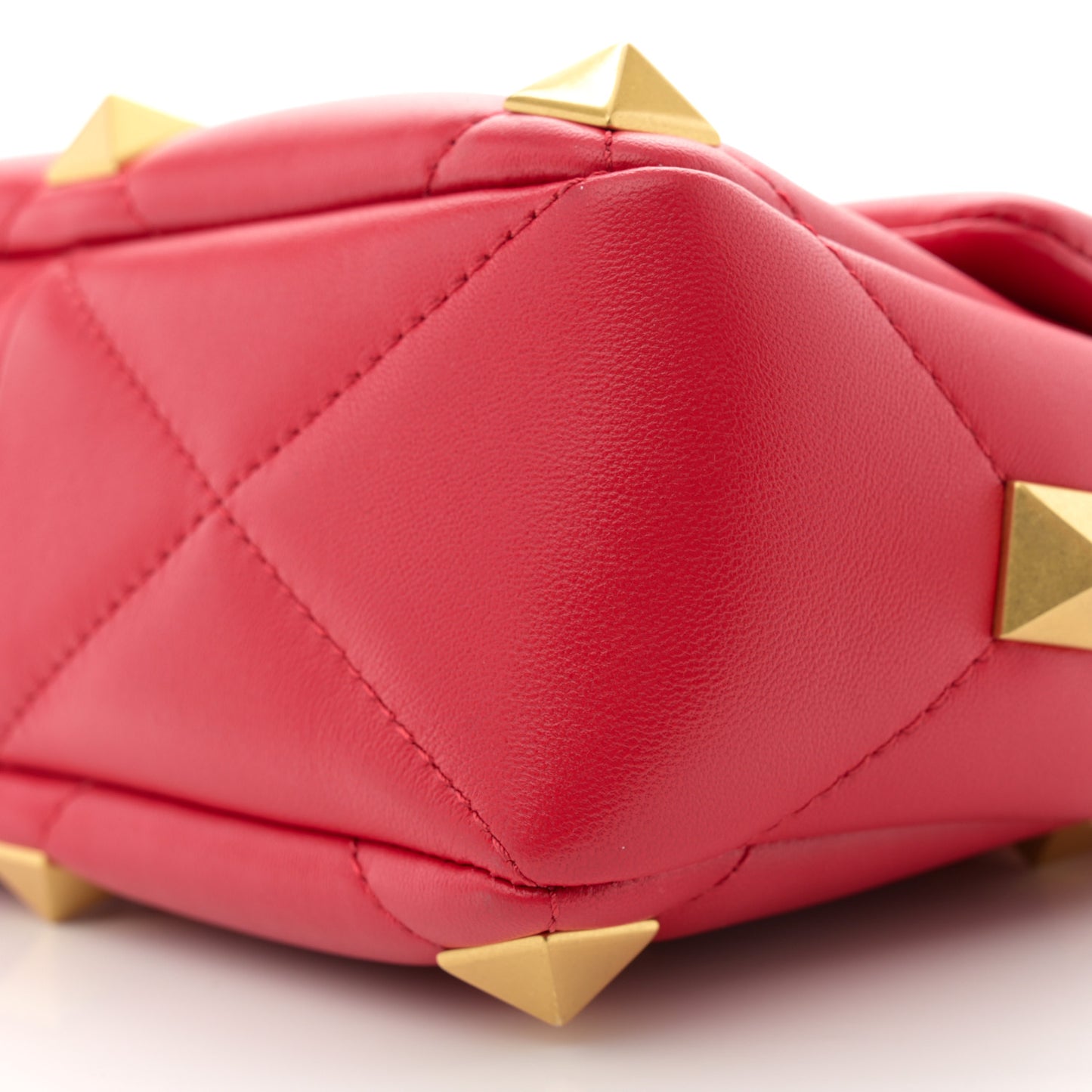 Nappa Medium Roman Stud Shoulder Bag Rouge Pur