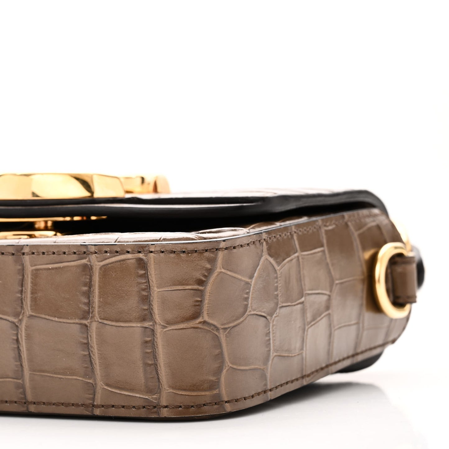Calfskin Crocodile Embossed Mini C Bag