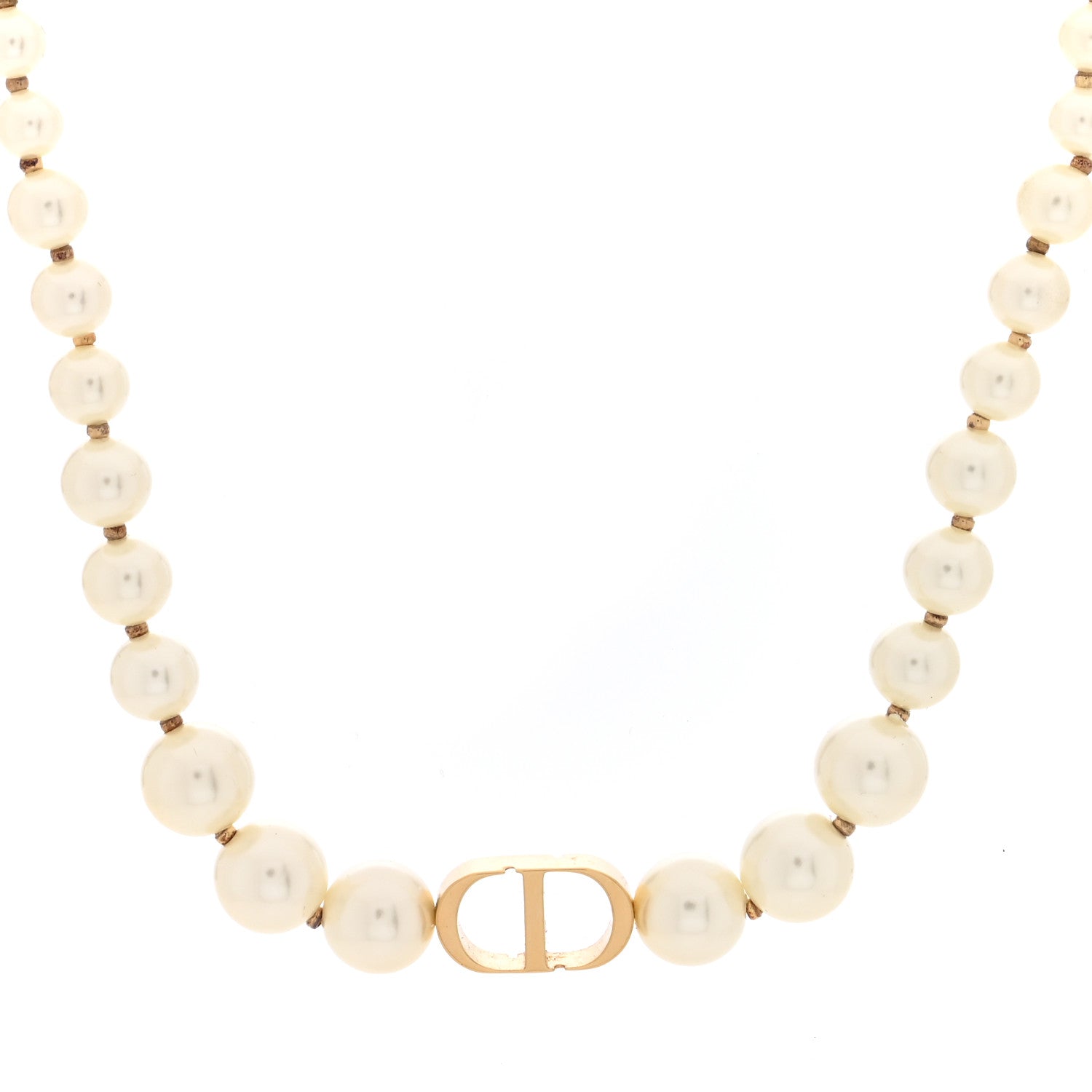 Christian Dior Pearl 30 Montaigne Choker Necklace Gold 1 of 4