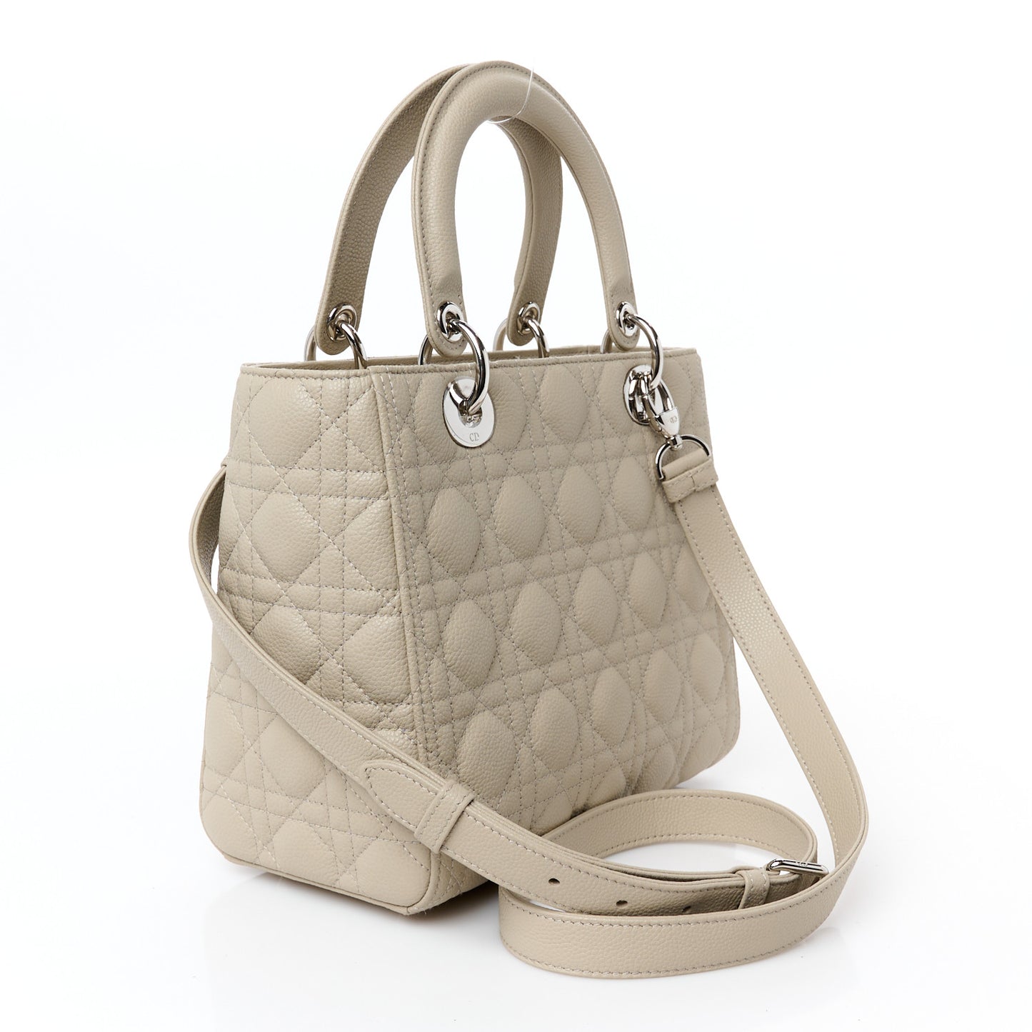 Grained Calfskin Cannage Medium Lady Dior Sable