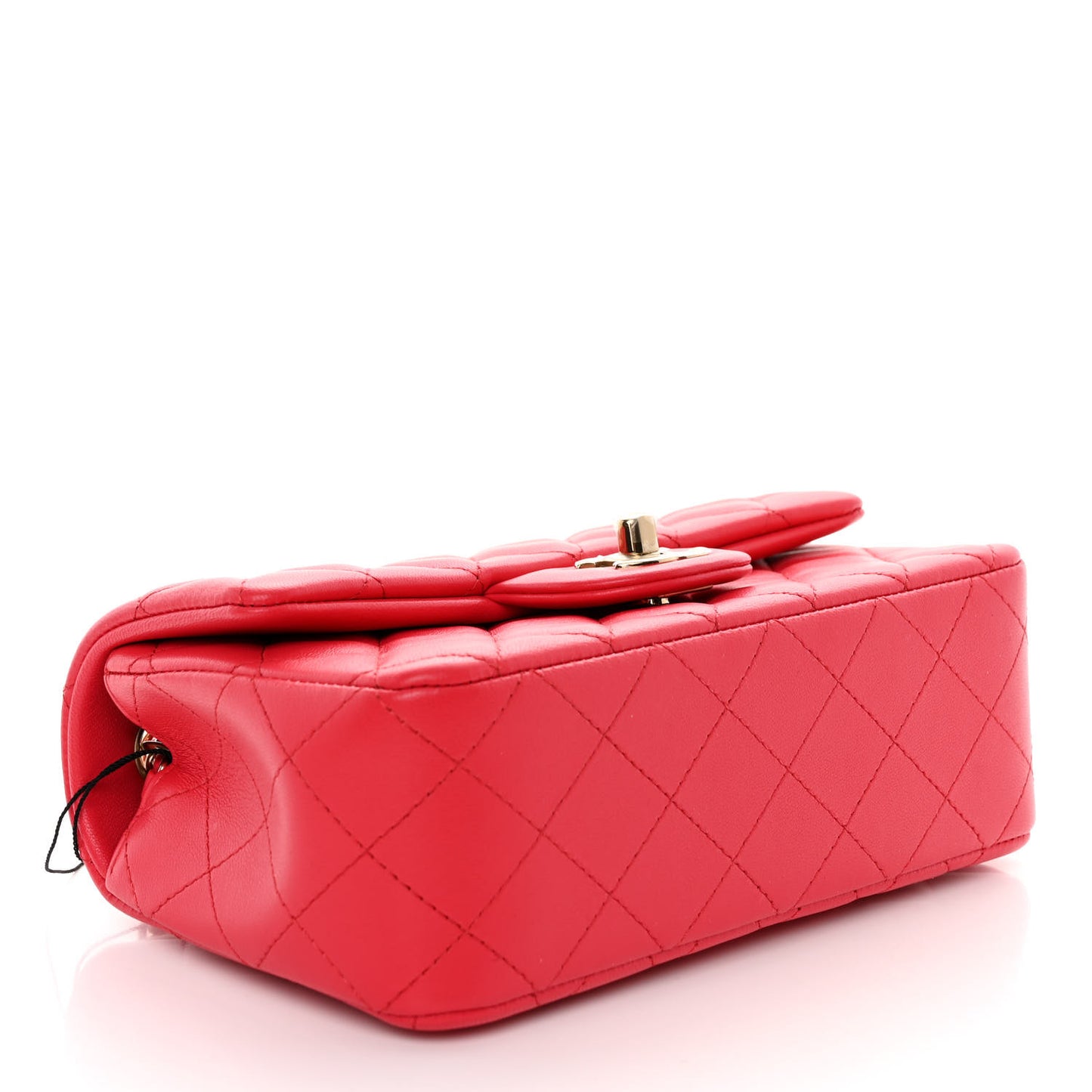 Lambskin Quilted Mini Rectangular Flap Dark Red