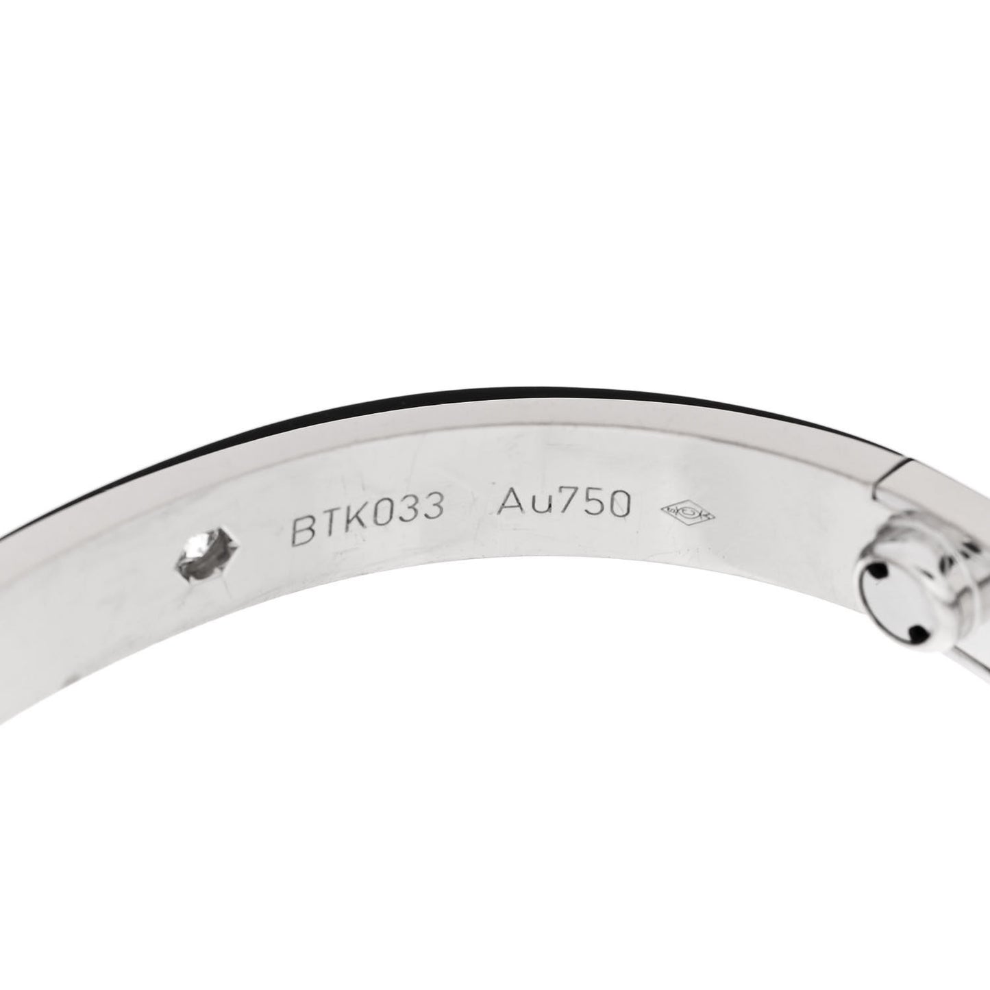 18K White Gold 4 Diamond Love Bracelet 16