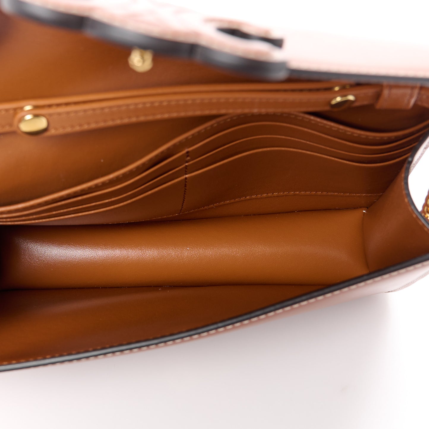 Shiny Calfskin Triomphe Margo Wallet on Chain Gold