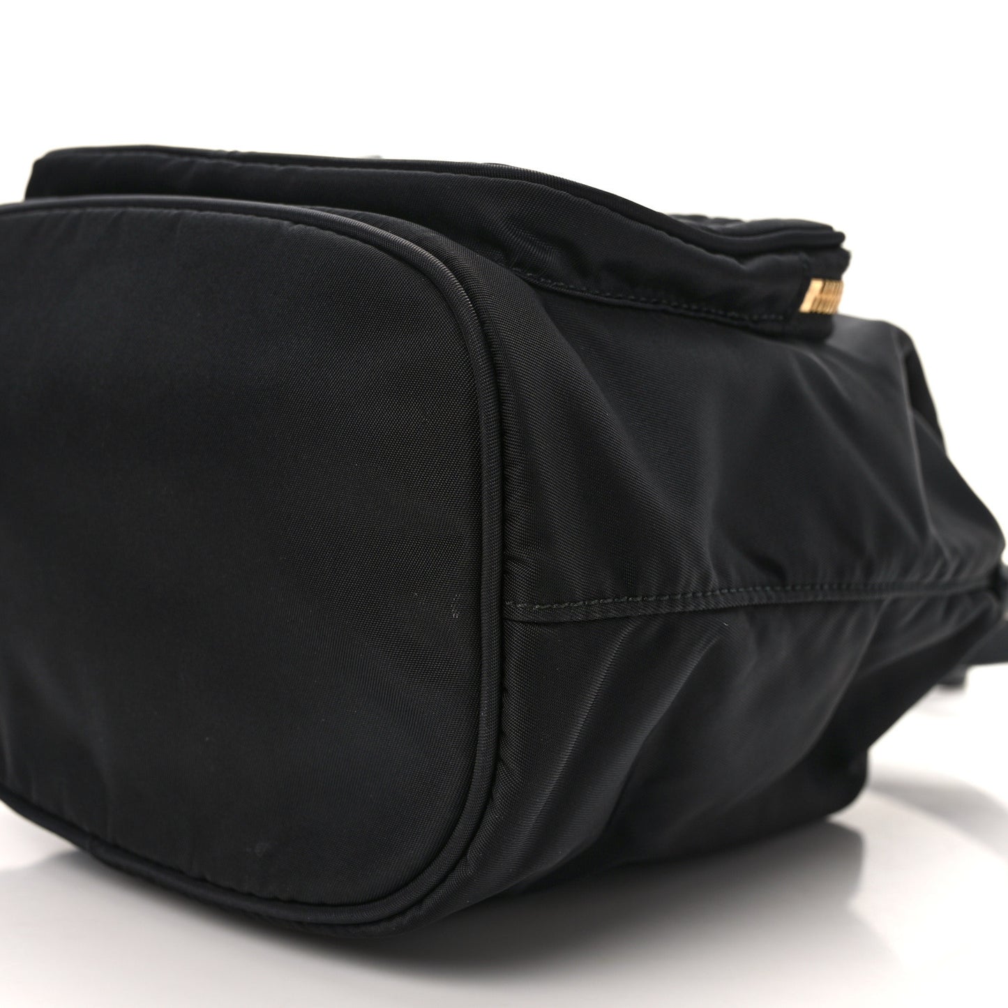 Nylon Vela Saffiano Mini Bucket Crossbody Bag Black