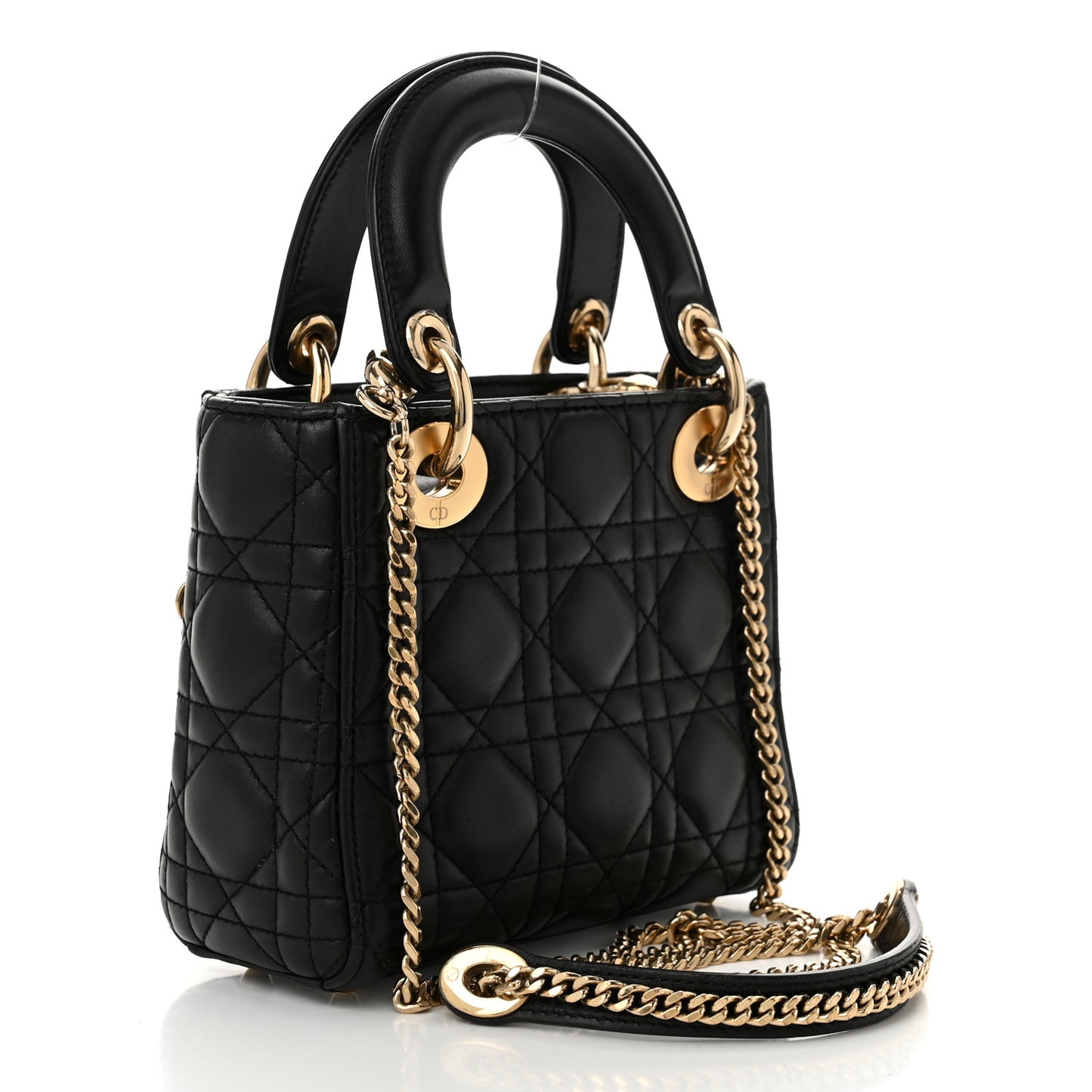 Lambskin Cannage Mini Lady Dior Black