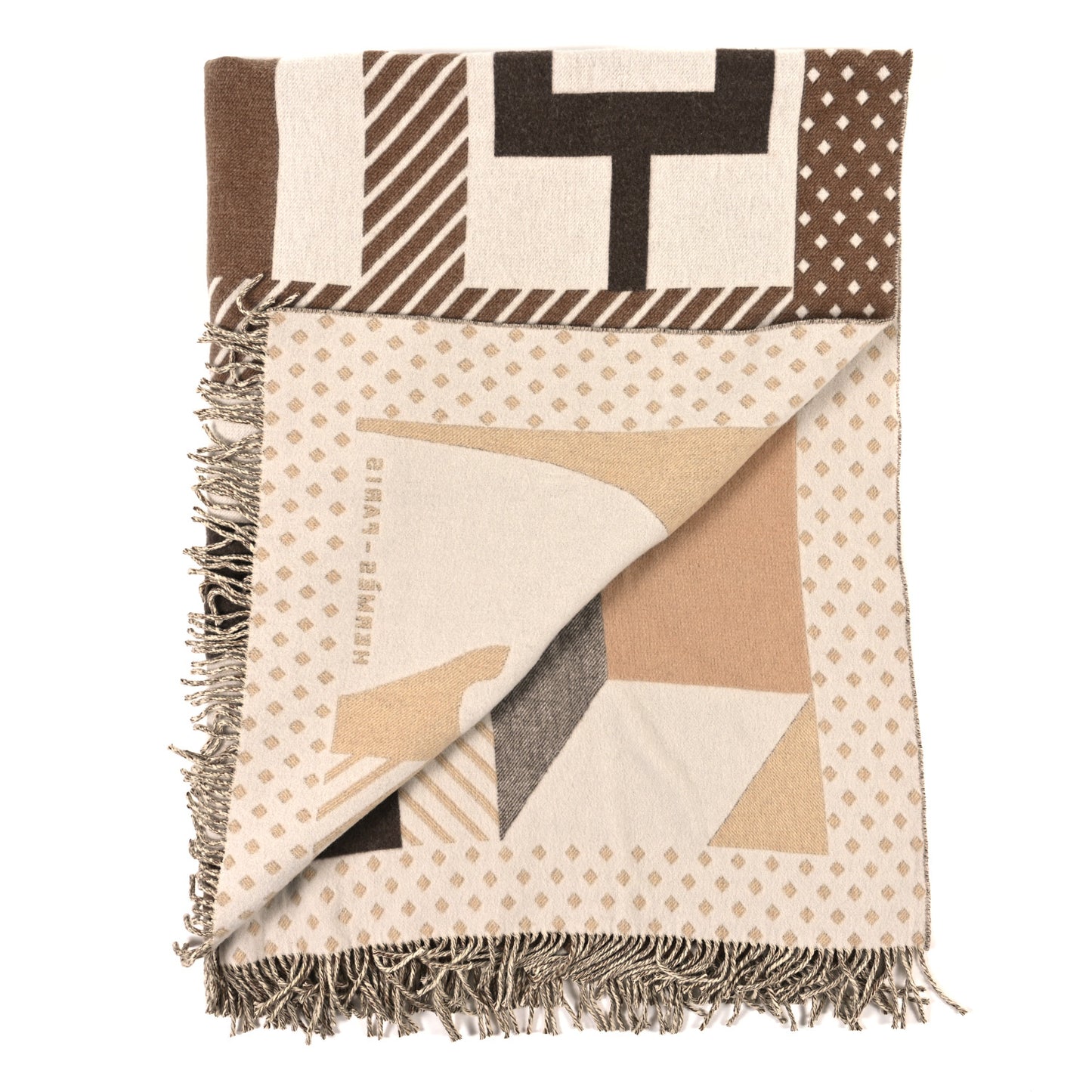 Wool Cashmere Les Objets du Faubourg Blanket Cisal Coquillage