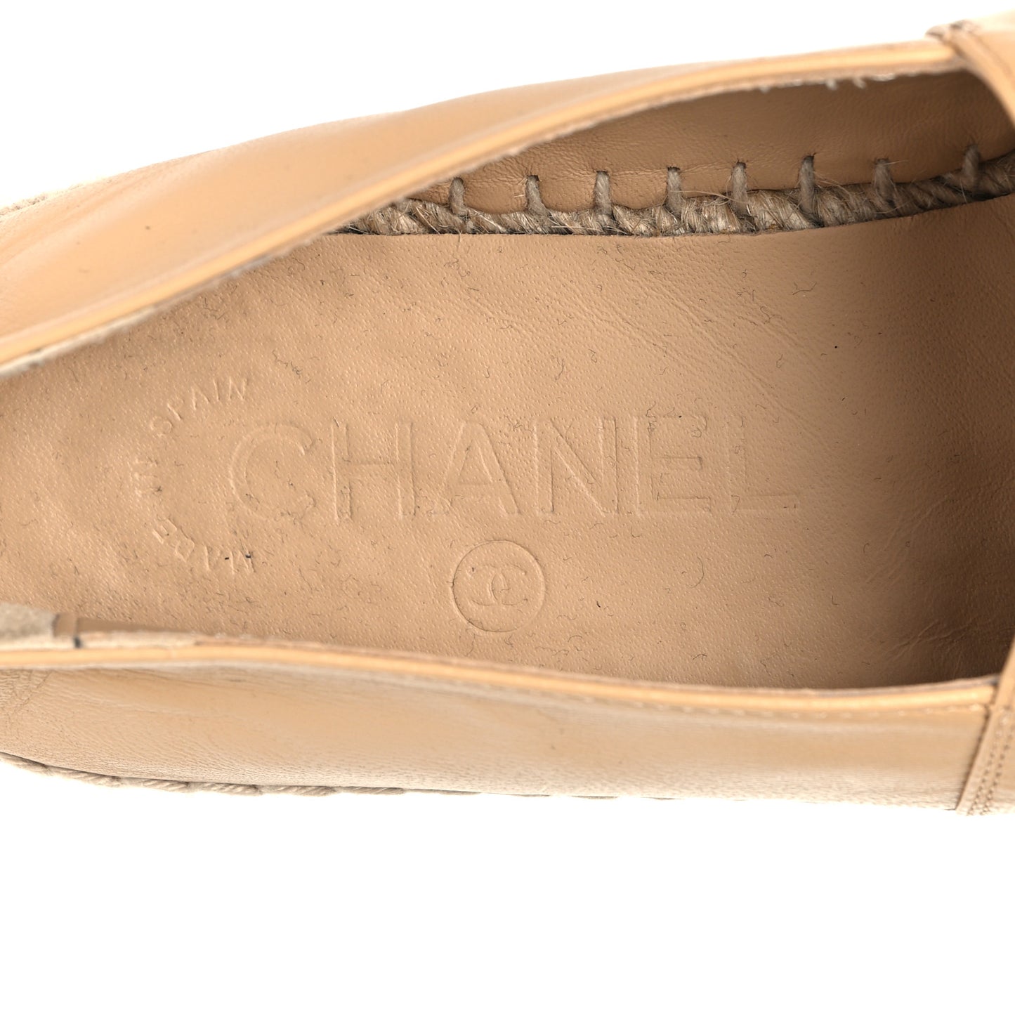 Lambskin CC Espadrilles 37 Beige Black