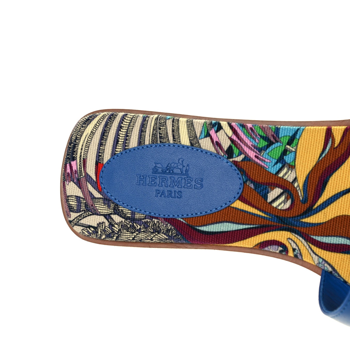 Calfskin Oran Sandals 36.5 Bleu Zanzibar