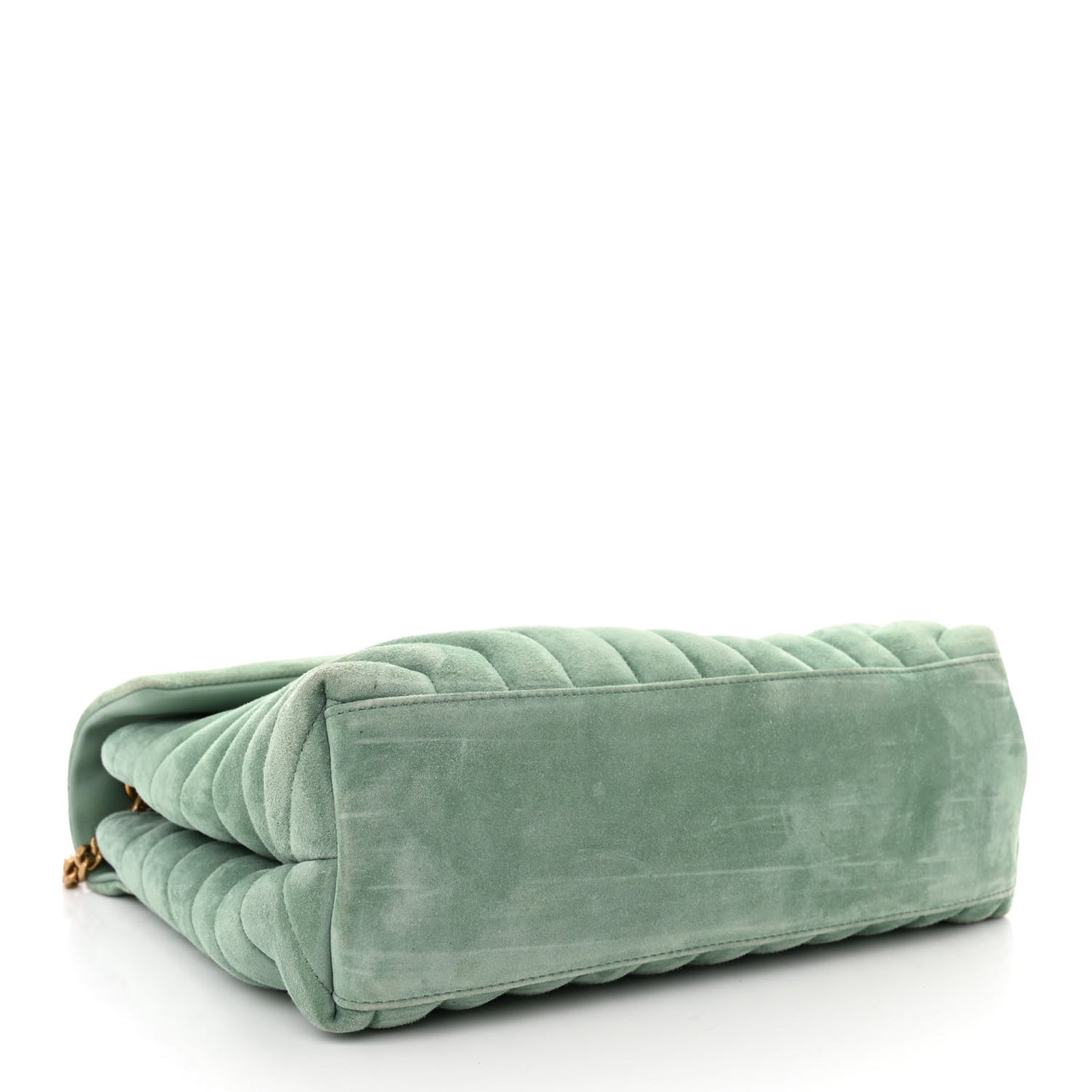 Suede Y Quilted Monogram Medium Loulou Chain Satchel Vert Opaline