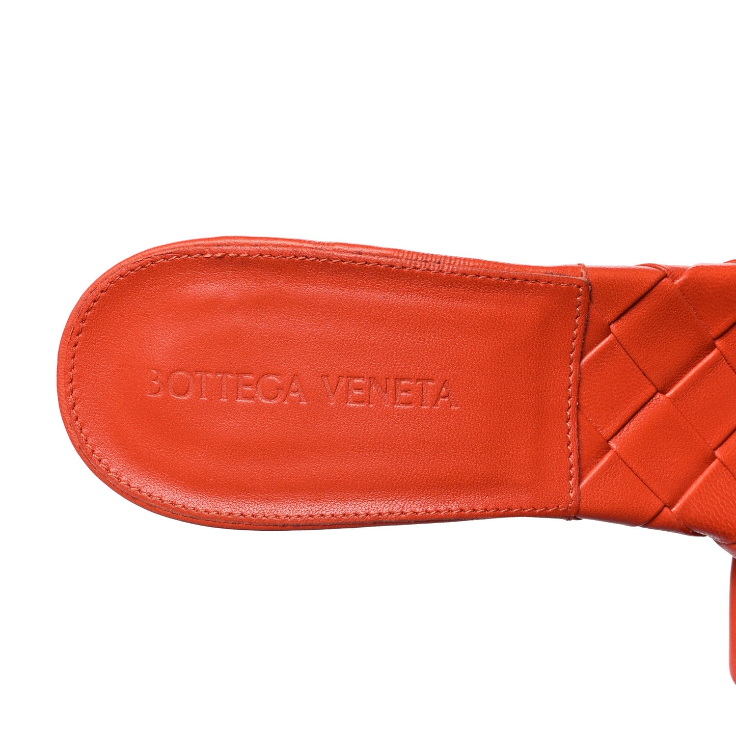 Nappa Maxi Intrecciato Lido Mule Sandals 39 Paprika