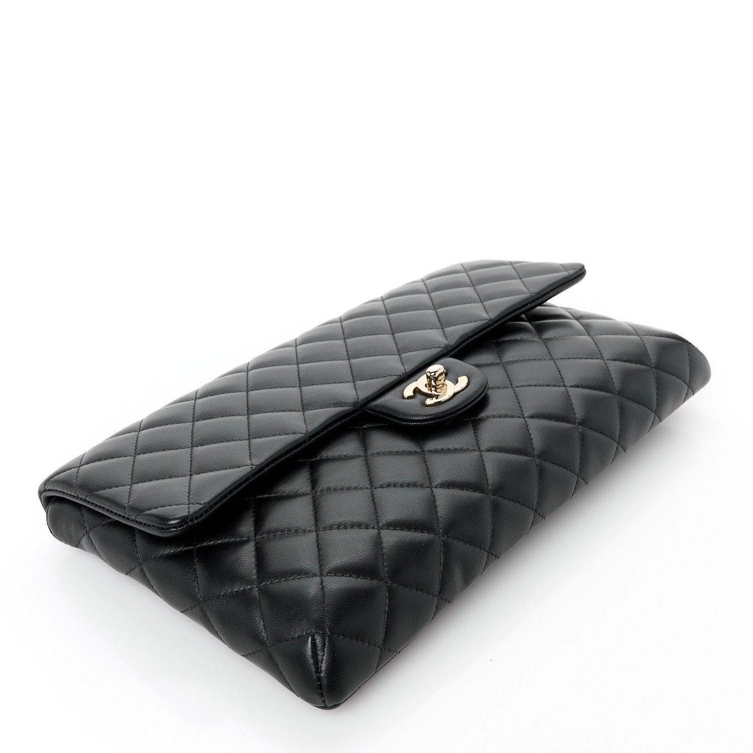 Chanel Lambskin Quilted Flap Clutch Black 4 of 9