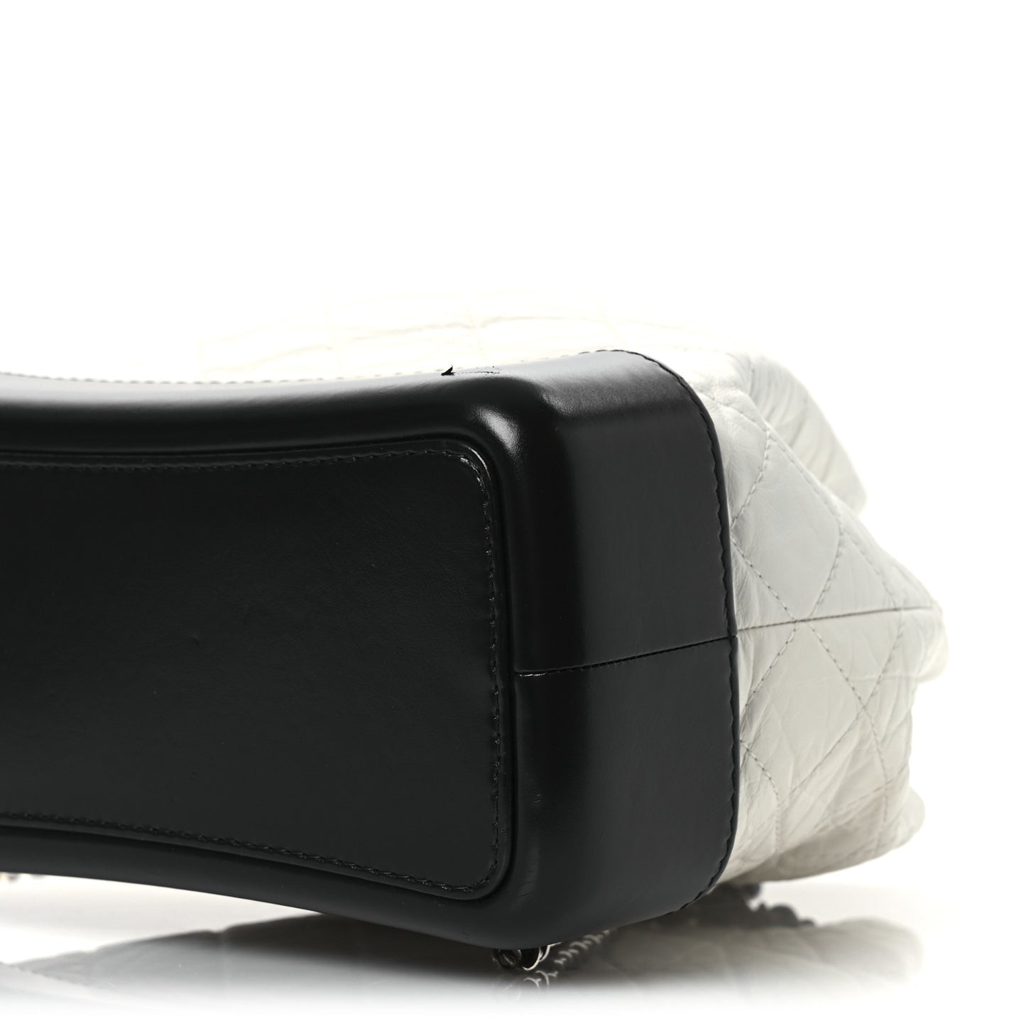 Aged Calfskin Quilted Gabrielle Backpack Black White