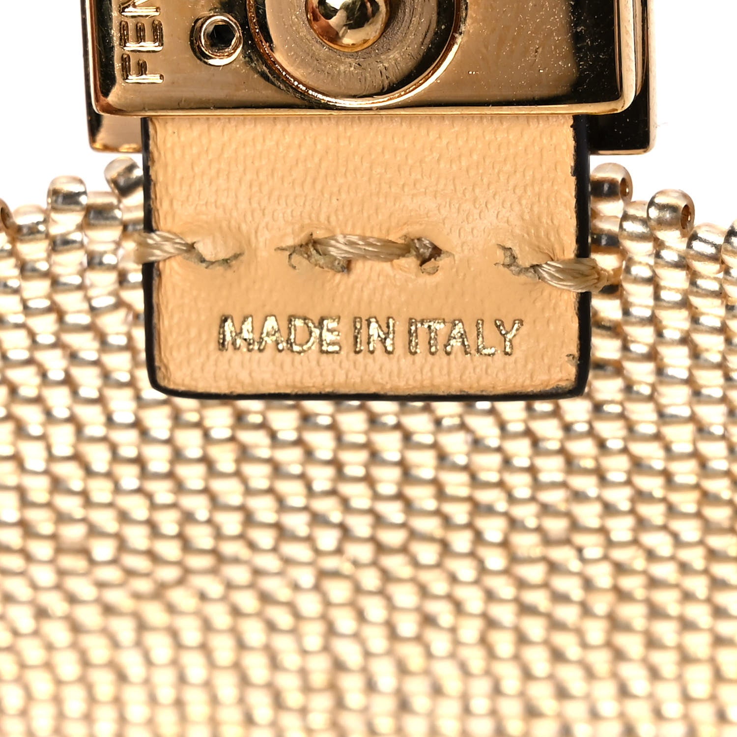 Fendi Glass Vitello King Beaded Mini Pico Baguette Charm Semolino 6 of 8