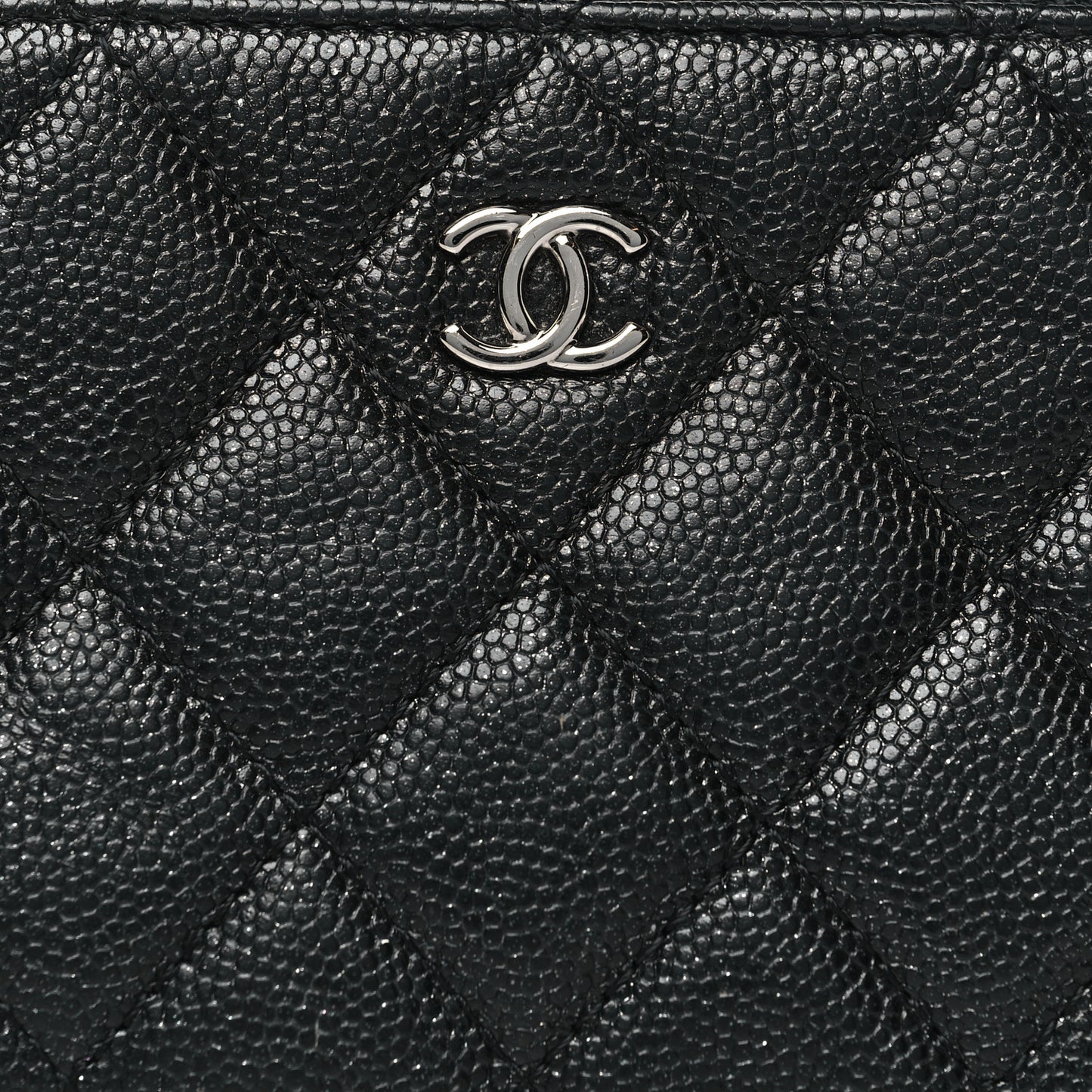 Caviar Quilted Small Cosmetic Case Black