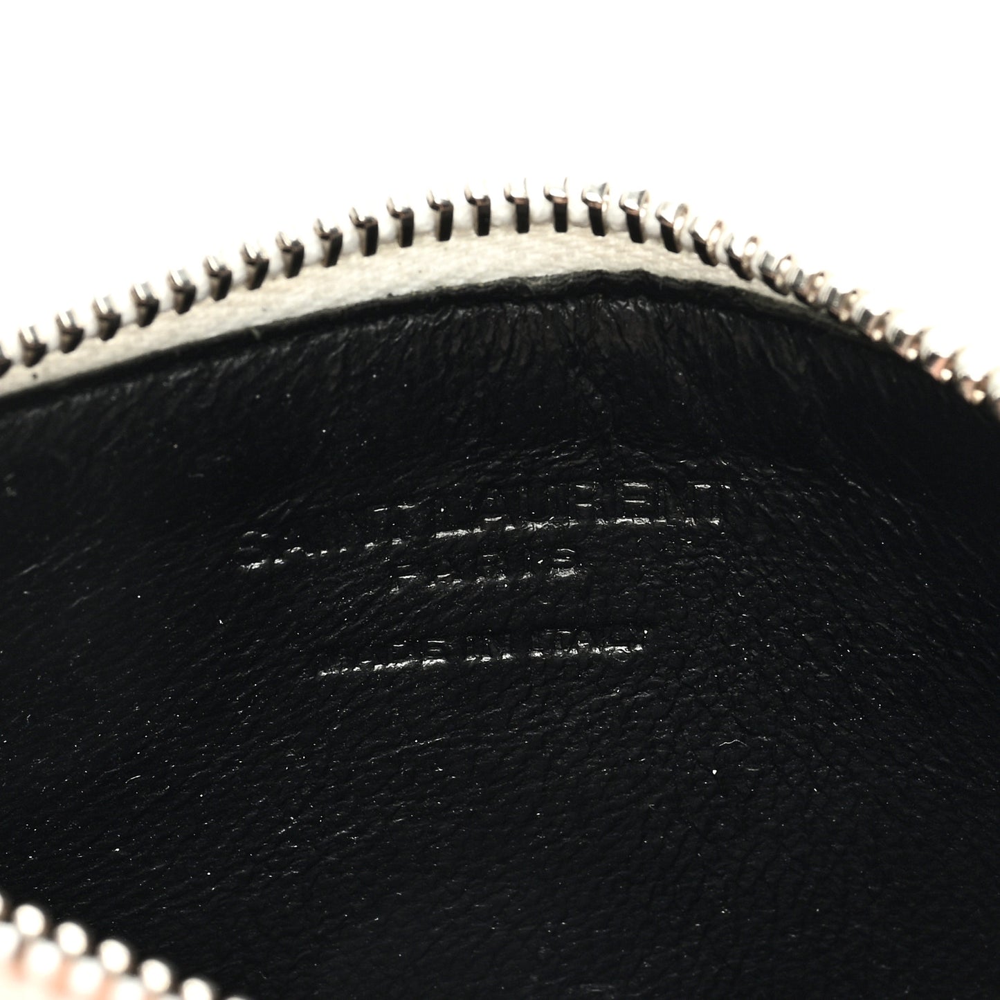 Grained Calfskin 5 Fragments Zip Pouch Card Holder White
