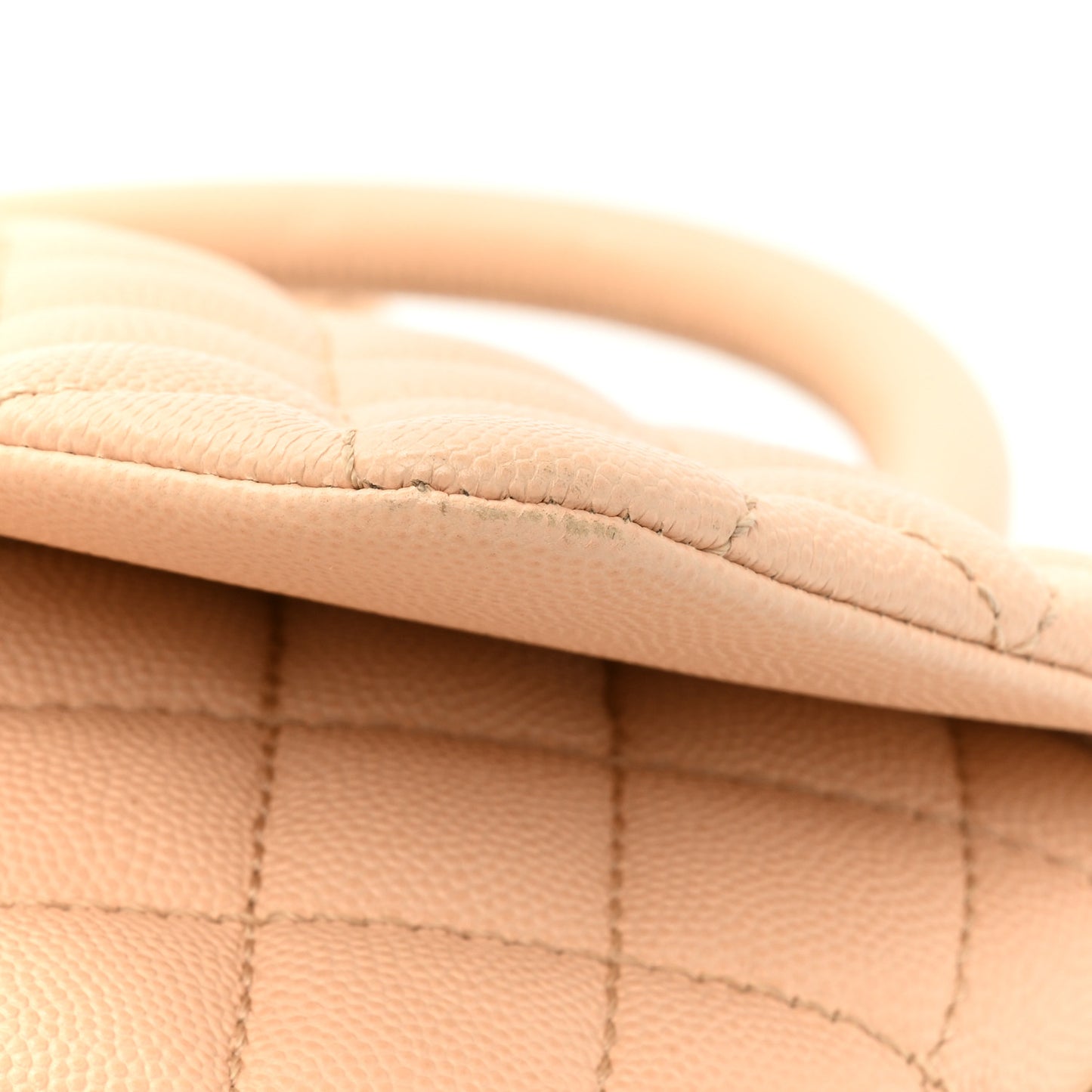 Caviar Quilted Medium Coco Handle Flap Light Beige