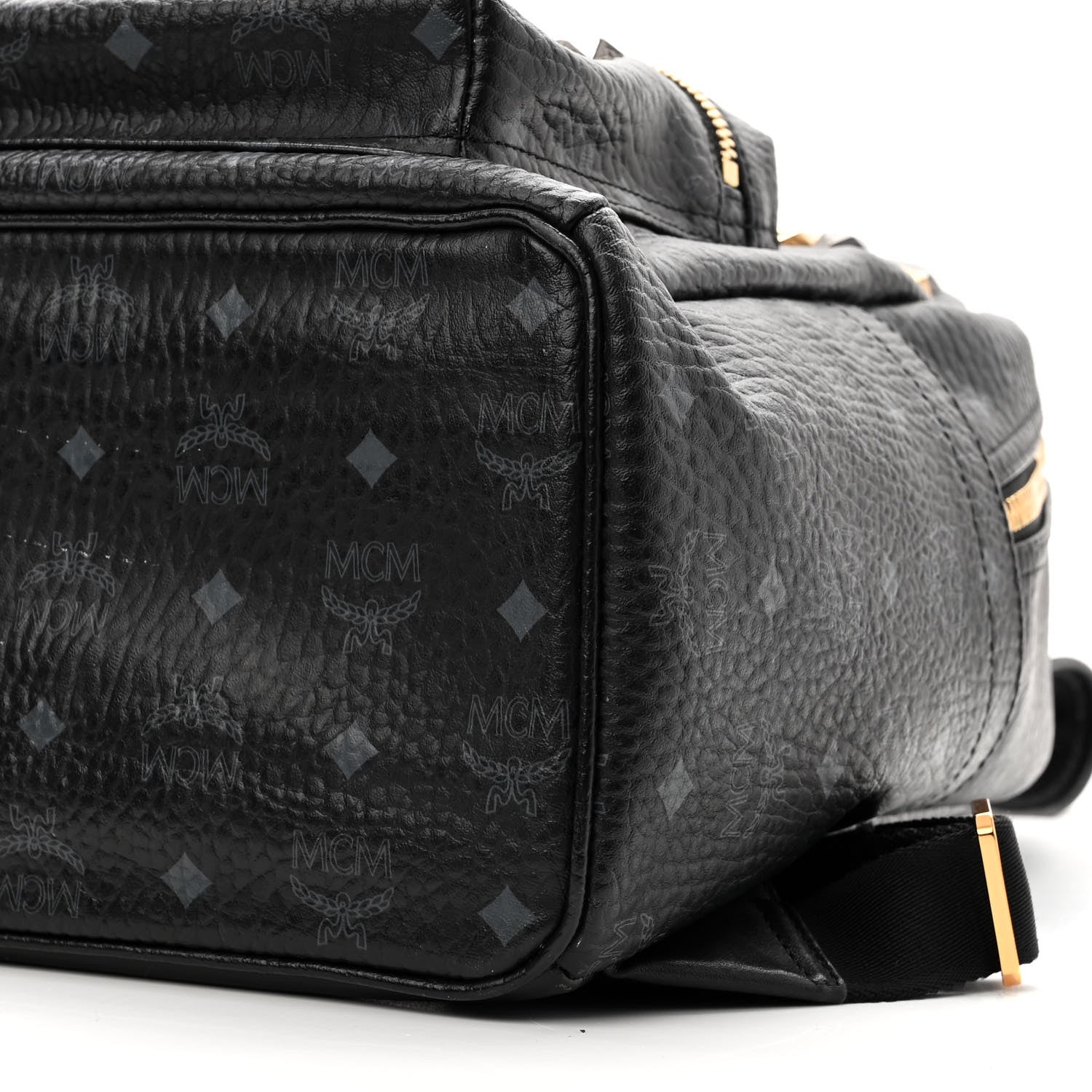MCM Visetos Studded Medium Stark M Backpack Black 11 of 12