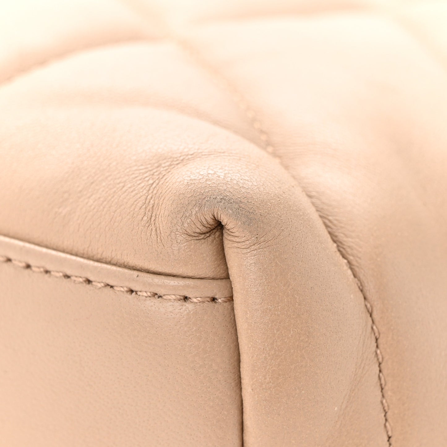 Lambskin Quilted Toy Loulou Puffer Monogram Chain Satchel Dark Beige