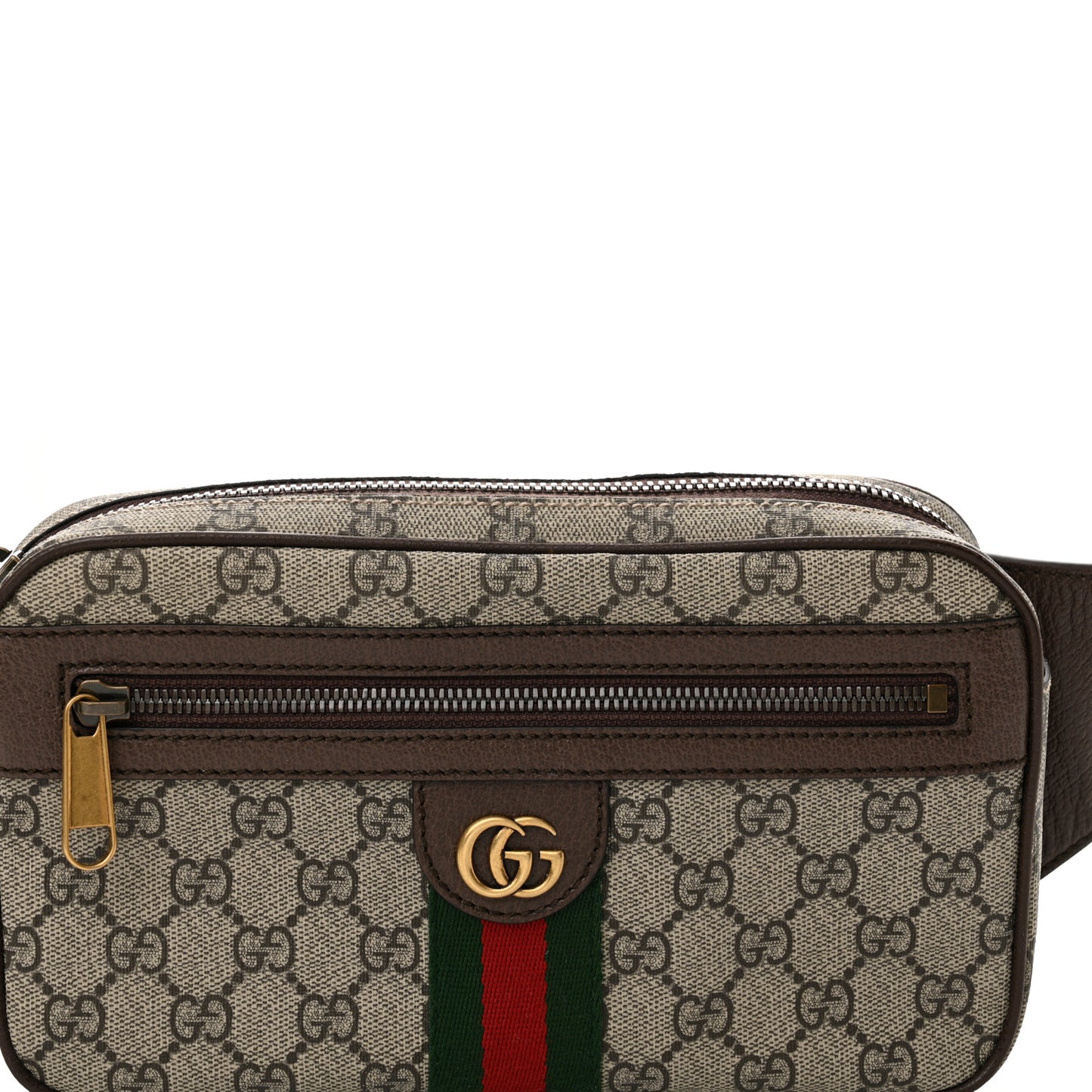 Soft GG Supreme Monogram Medium Ophidia Belt Bag Dark Brown