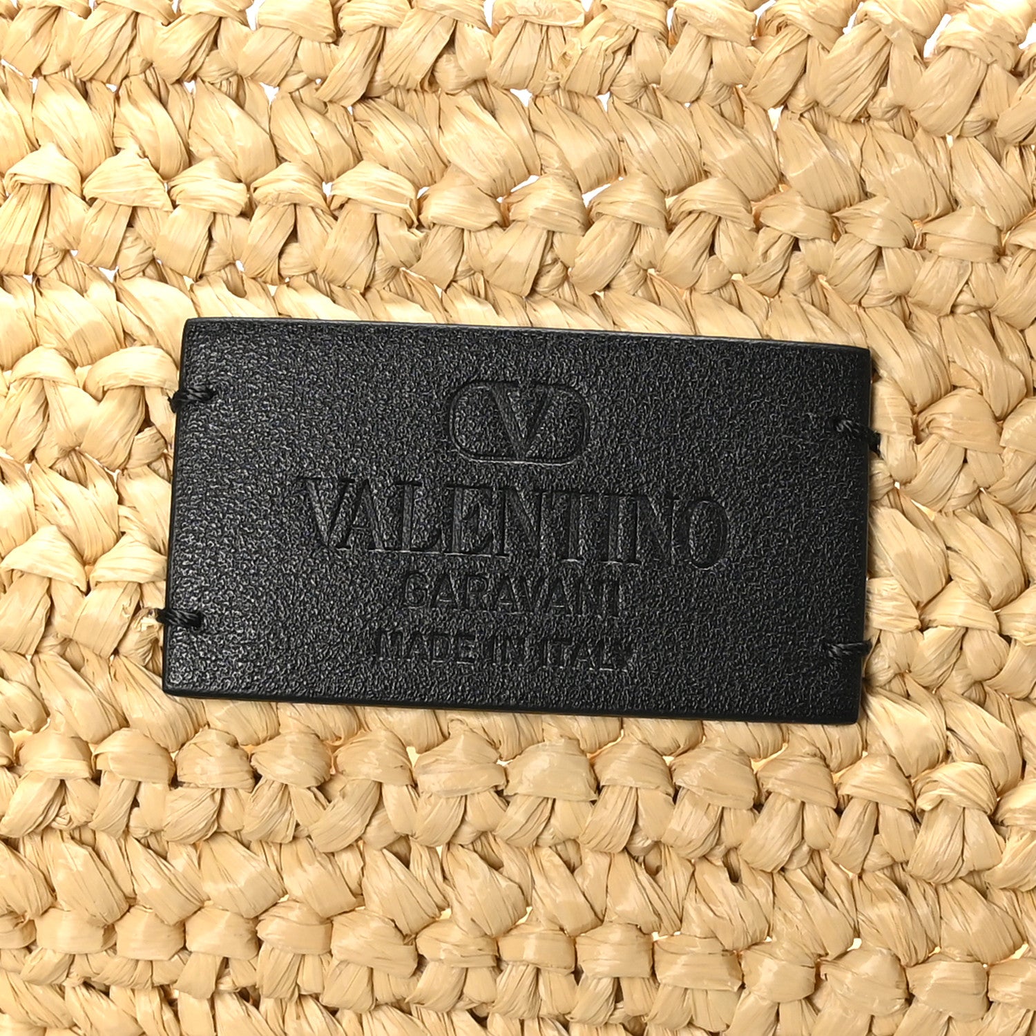 Valentino Garavani Raffia Large Viva Superstar Shopping Tote Natural Black 6 of 9