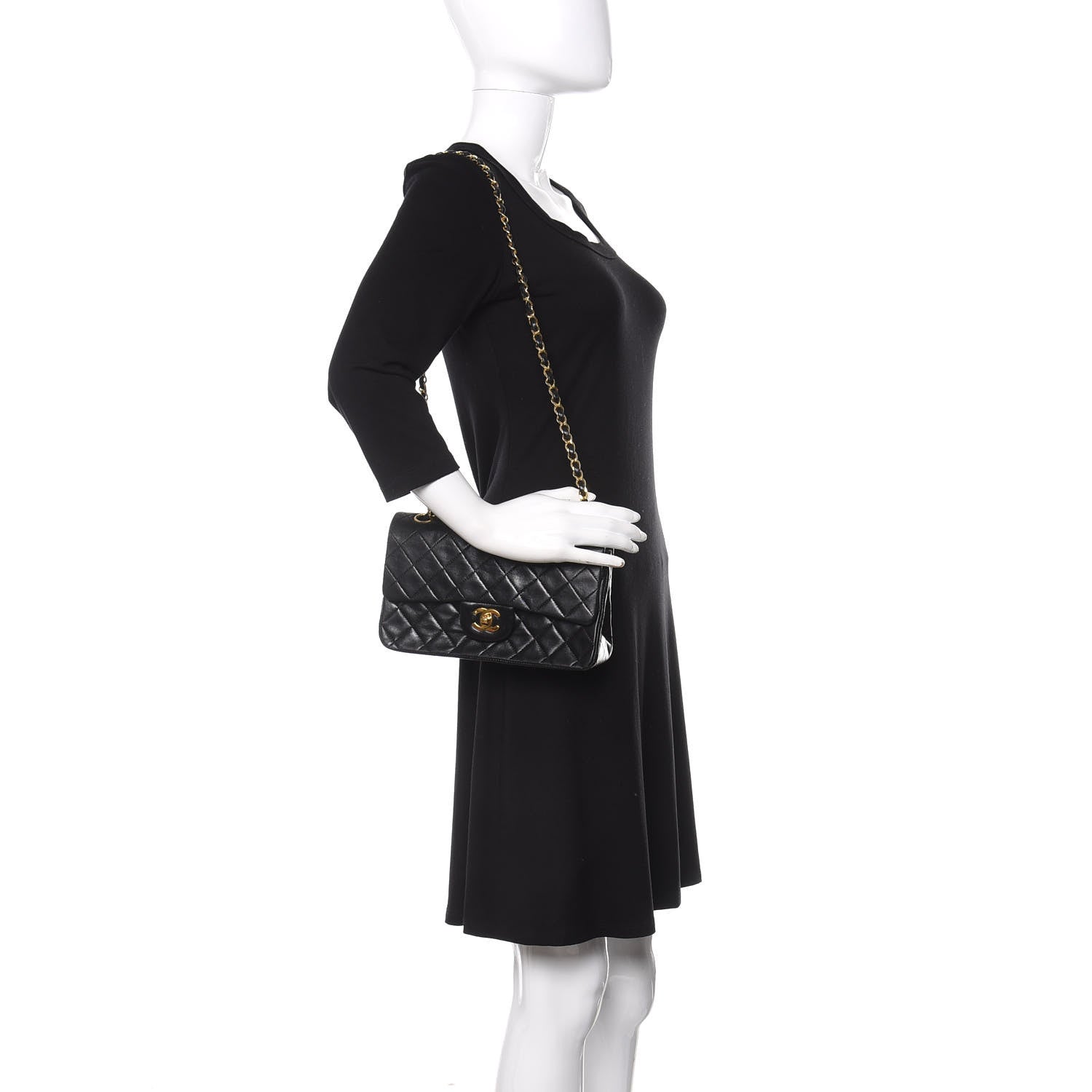Chanel Lambskin Quilted Small Double Flap Black 2 of 13