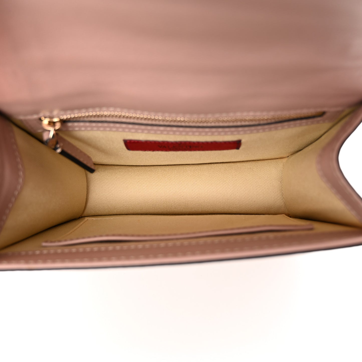 Vitello Small Glam Lock Rockstud Flap Poudre